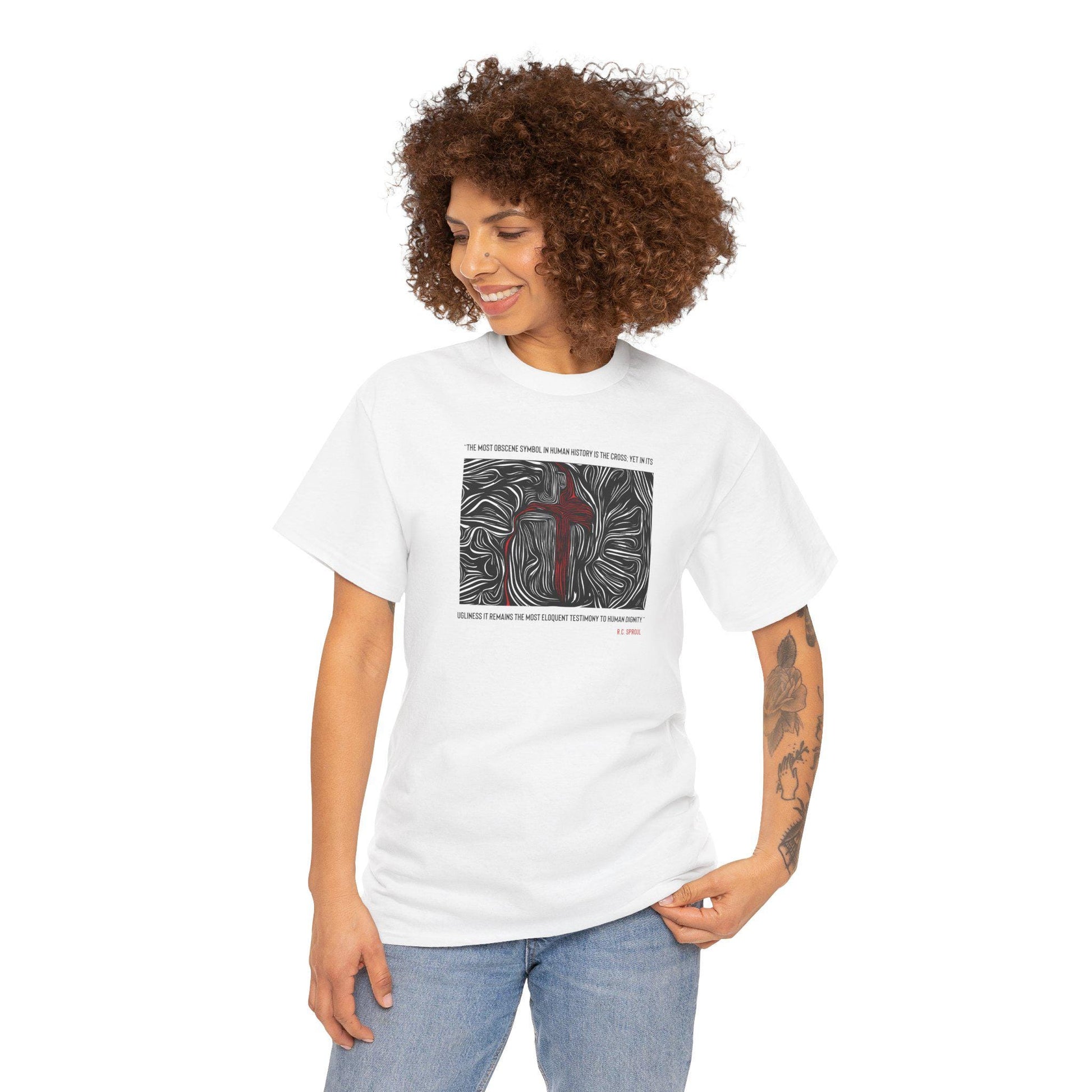 Inspirational T-Shirt For Christian Men Women Mom Dad Gift Bible Verse The Cross Quote For Apparel Shirt