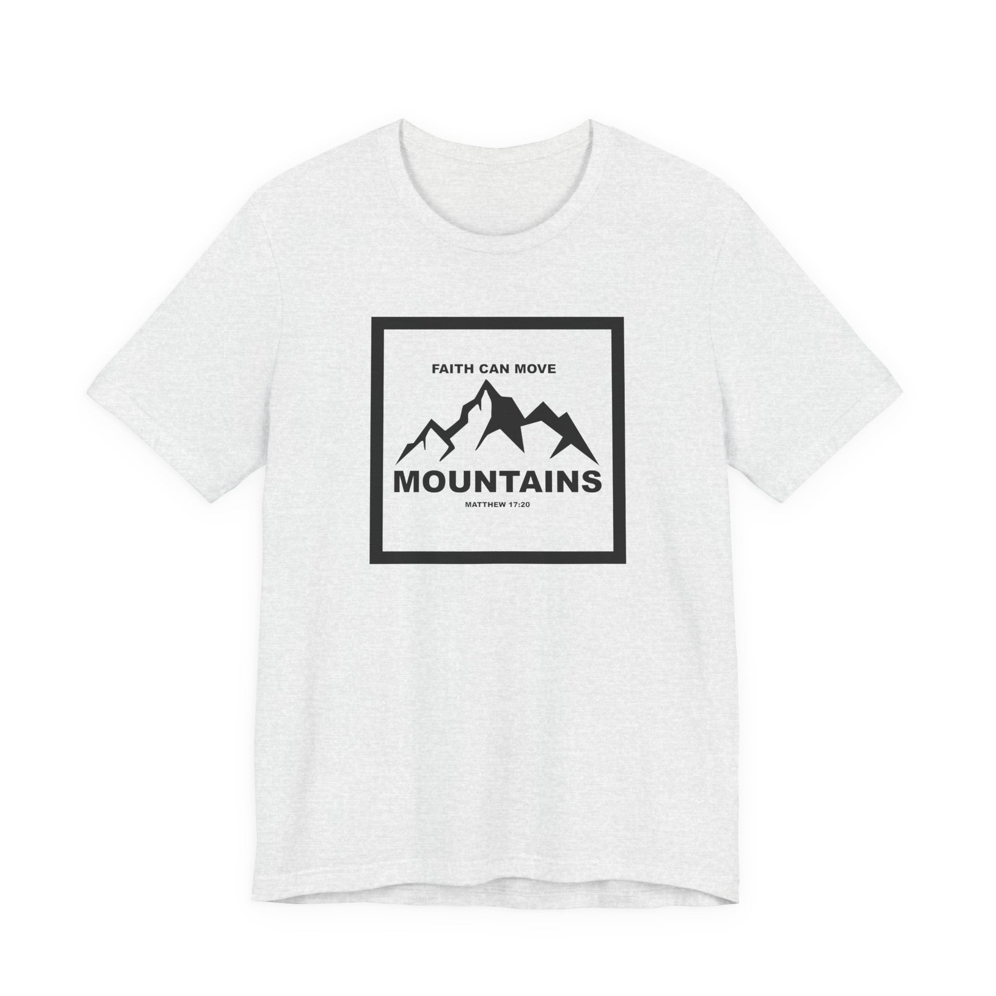 Christian Shirt Bible Verse T-Shirt Religious Outfit Jesus Shirt Inspirational Mountain Graphic Tee  Scripture Bible Verse "Faith Can Move Mountains" Tee For Her Him Gift
