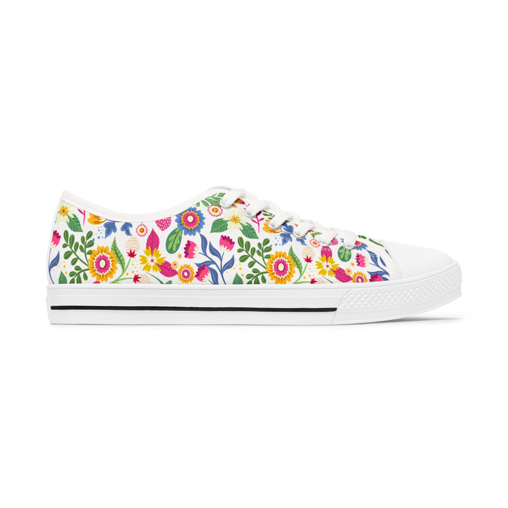 Women's Designer Floral Sneakers Women's Low Top Sneakers Gift For Womens Converse Sneakers Low Top Sneakers Canvas Lace Up Girls