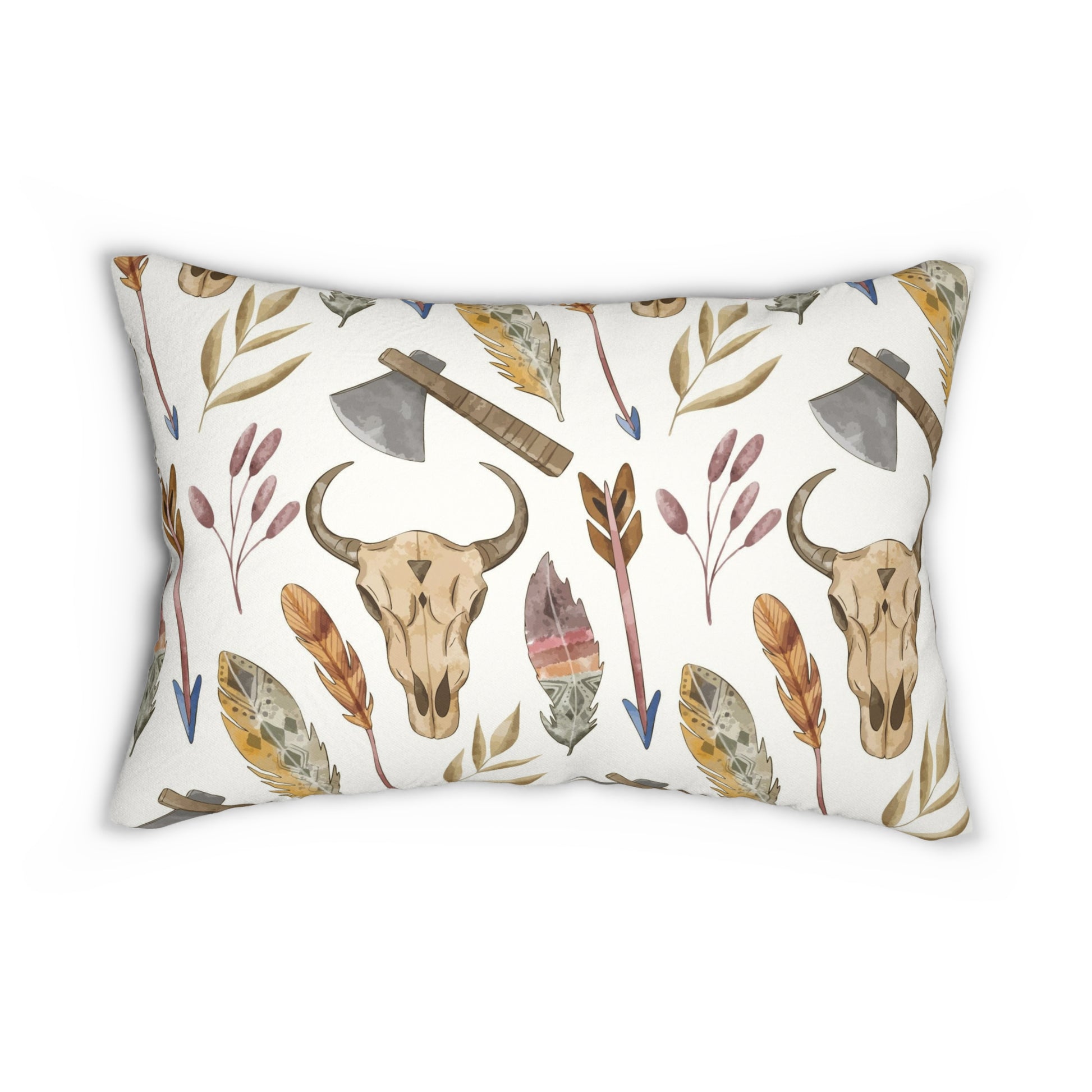 Boho Western Lumbar Pillow, Rustic Decor, Farmhouse Accent, Gifts for Cowgirl, Southwestern Style, Cozy Home Textile