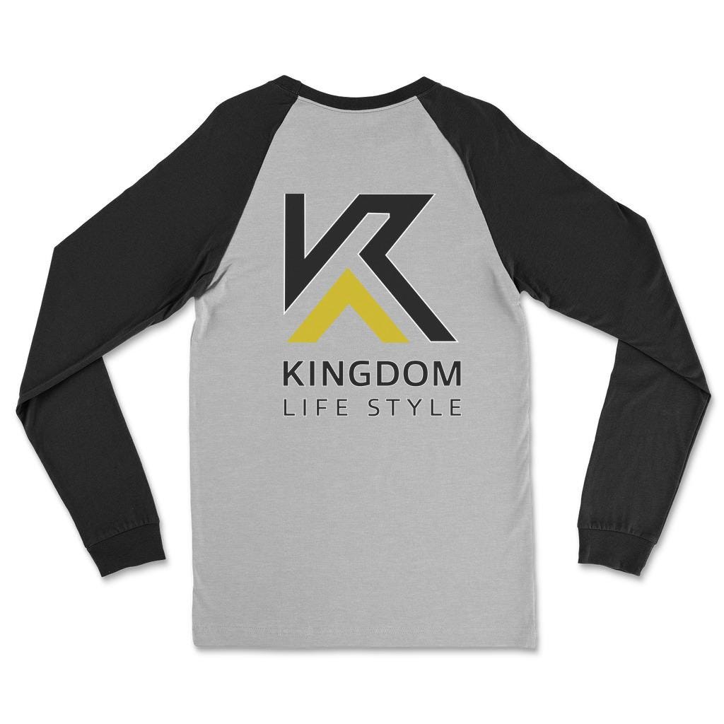 Kingdom Lifestyle Graphic BLK and GLD Spiritual clothing for Men Long Sleeve Shirt, Christian Apparel