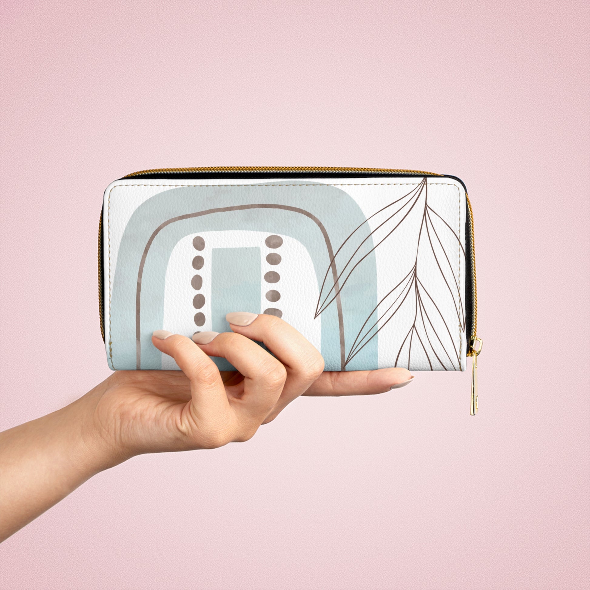 Mod Elegant Abstract Pattern Zipper Wallet, Modern Clutch for Women, Stylish Purse, Gift for Her, Minimalist Accessory