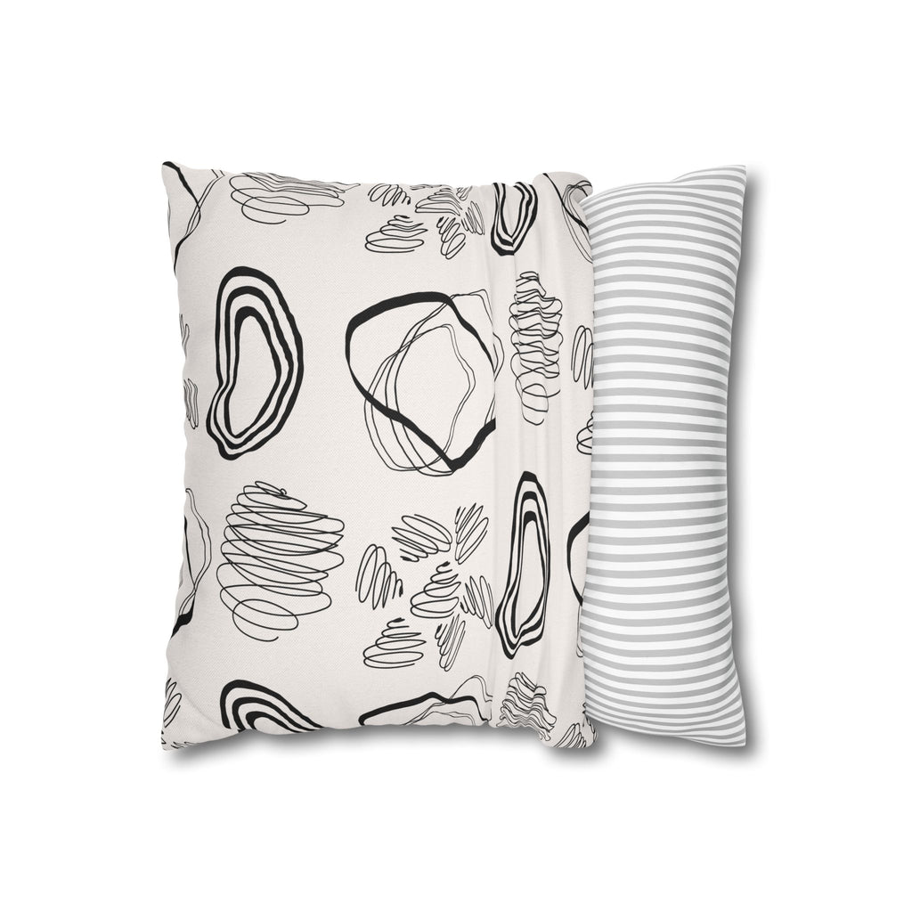 Abstract Line Art Pillowcase Modern Home Decor, Stylish Throw Cushion, Boho Accent Pillow, Gift for Housewarming, Minimalist Design