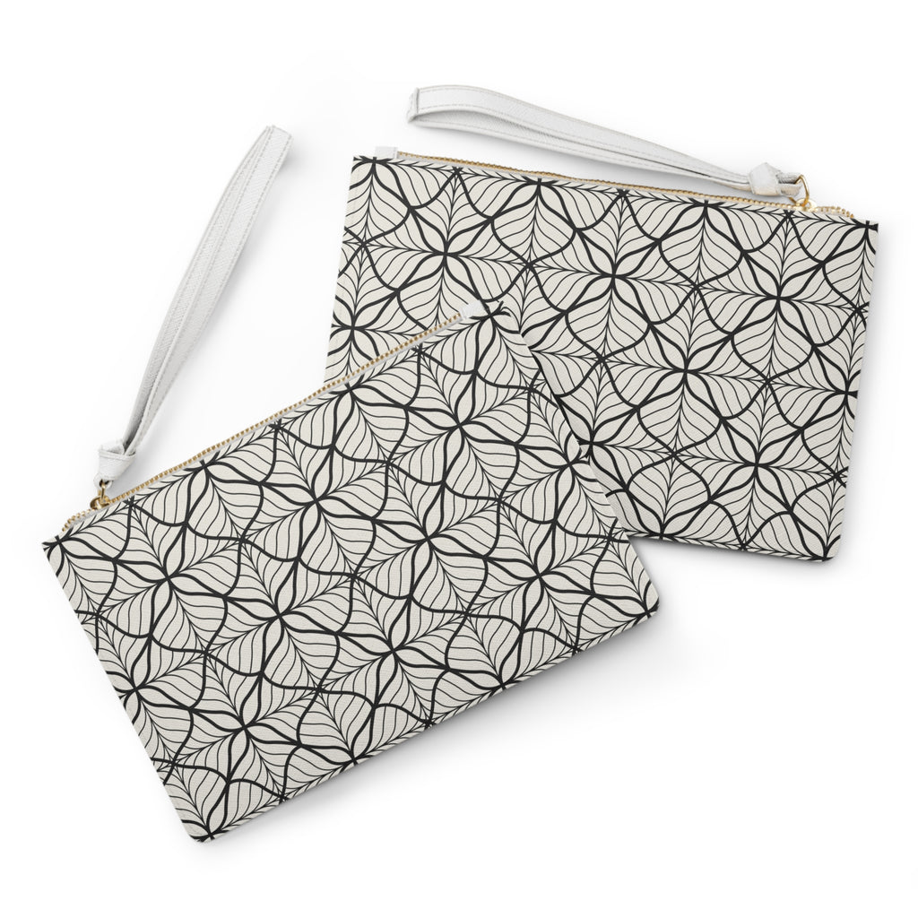 Elegant Leaf Pattern Clutch Bag, Stylish Evening Purse, Chic Makeup Organizer, Gift for Her, Minimalist Fashion Accessory