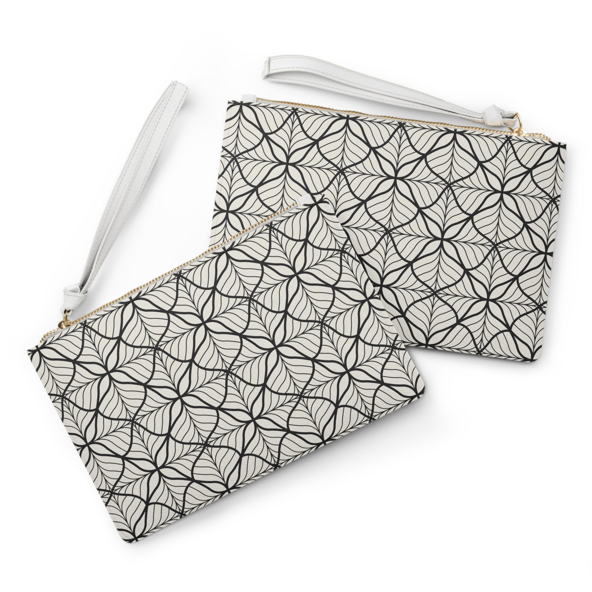 Elegant Leaf Pattern Clutch Bag, Stylish Evening Purse, Chic Makeup Organizer, Gift for Her, Minimalist Fashion Accessory