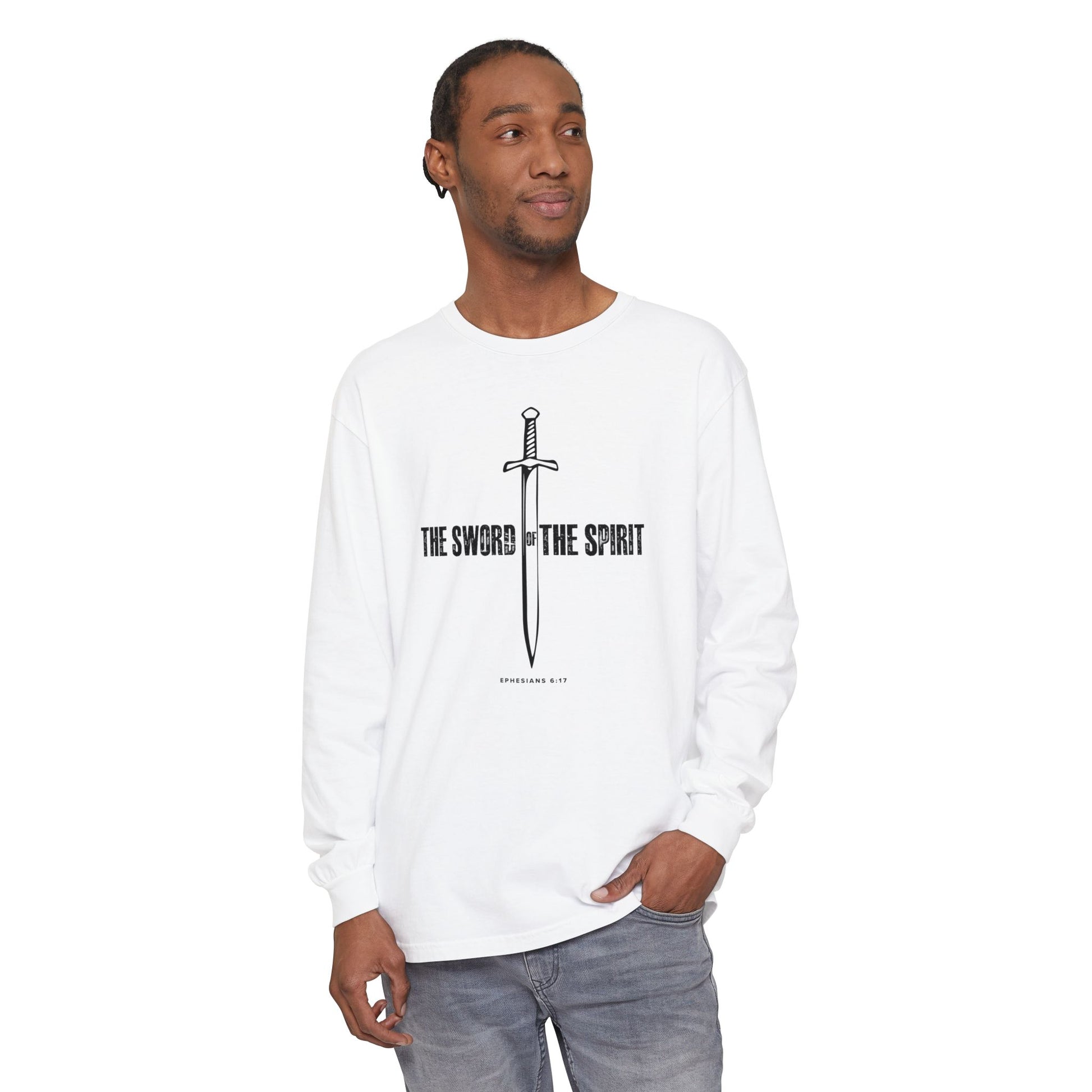 Christian Long Sleeve TShirt For Christian Mom Dad  For Christian Men Christian Shirt, Bible Verse T-Shirt, Religious Outfit, Retro Faith T Shirt, Christian Cross Graphic Tees, Jesus Shirt, Religious Gift Shirt Long Sleeve Tee Apparel Bible Verse Ephesian