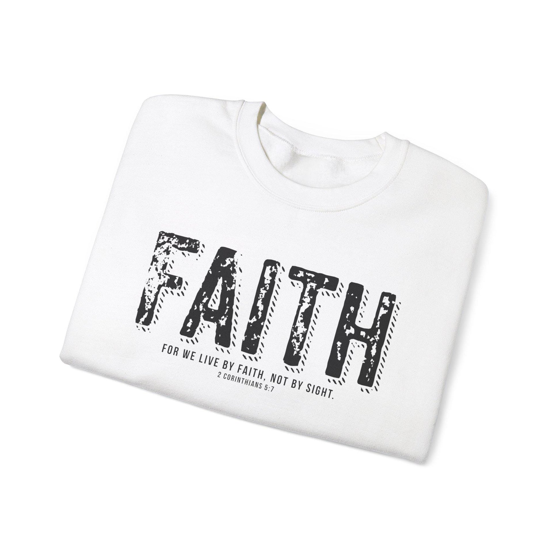 Unisex Bible Verse Sweatshirt Christian Sweatshirt For Faith Sweatshirt For Religious Apparel Bible verse For We Live By Faith Graphic Tee