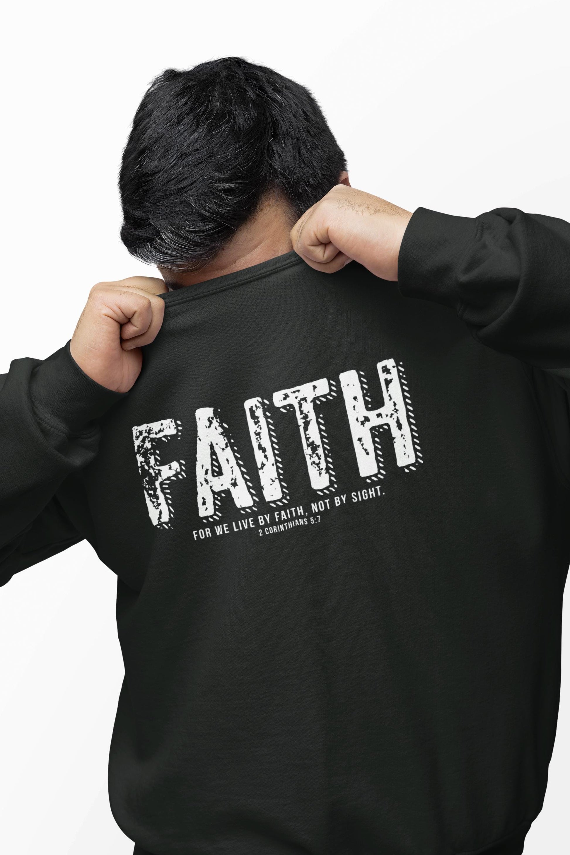 Christian Sweatshirt For Christian Men Women Bible Verse For We Live By Faith  2 Corinthians Christian Women Sweatshirt Christian Apparel