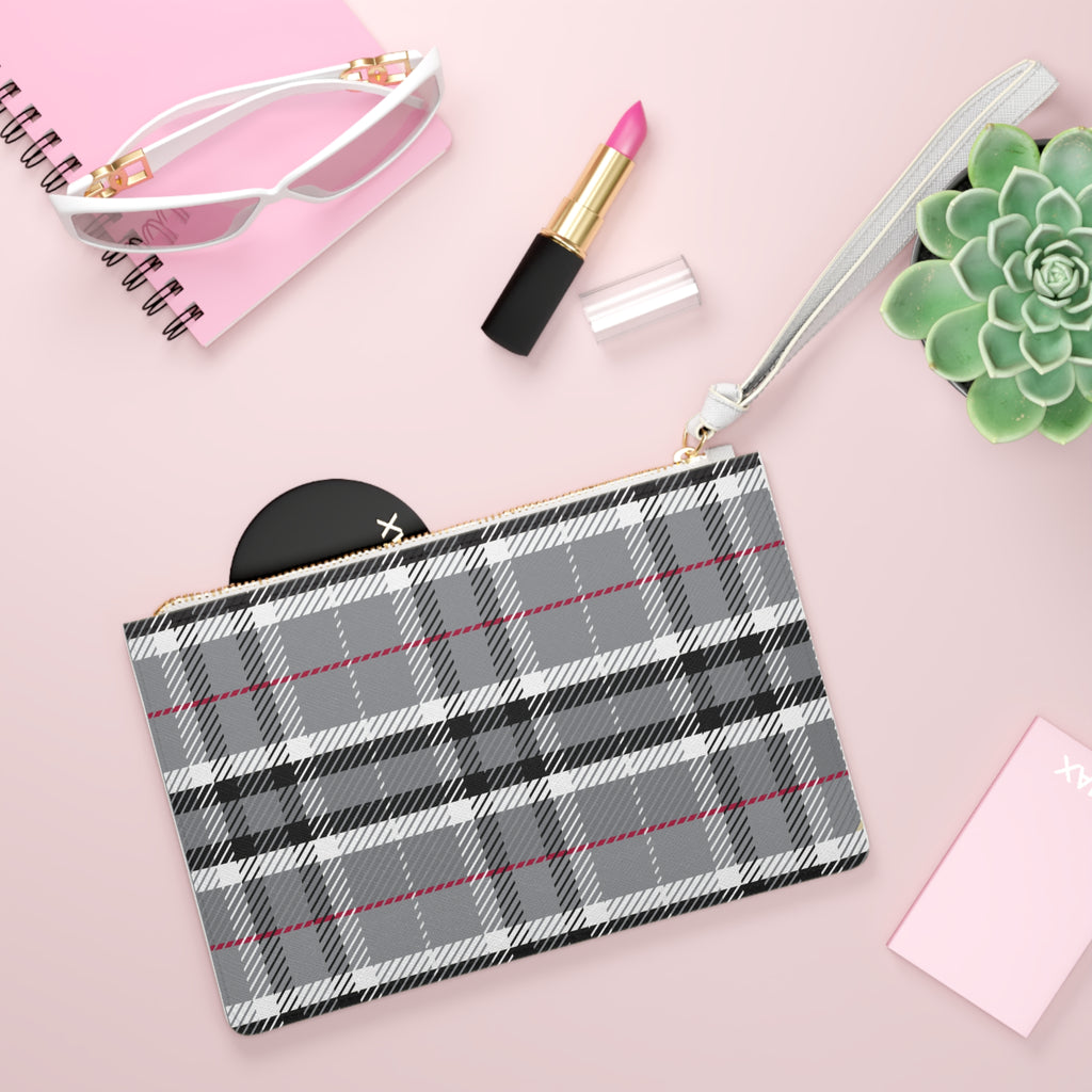 One of a kind Designer Black and White Plaid Clutch Bag  Gift For Her Clutch Bag Gift For Her Clutch Bag Gift For Birthday Coin Purse Gift for Her Best Friend Gift Chic Plaid Clutch Bag Stylish Design for Everyday & Special Occasions