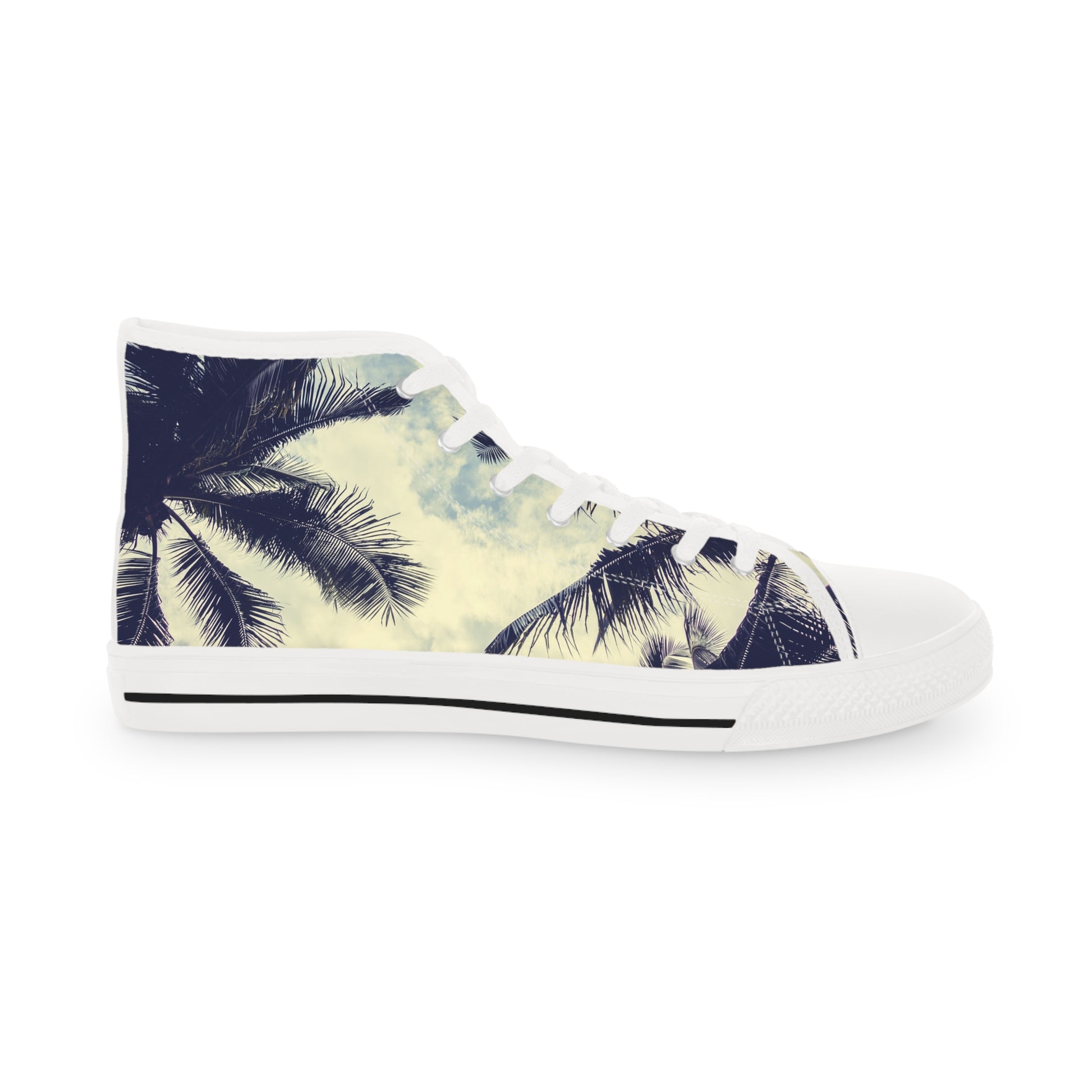 Mens Designer Tropical High Top Sneakers Palm Tree Design for Summer Adventures Beach Sneakers