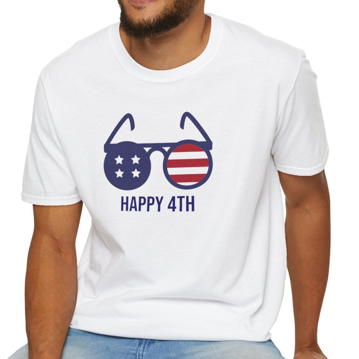 Happy 4th of July Unisex Softstyle T-Shirt Hoiiday Tee Independence Day Shirt