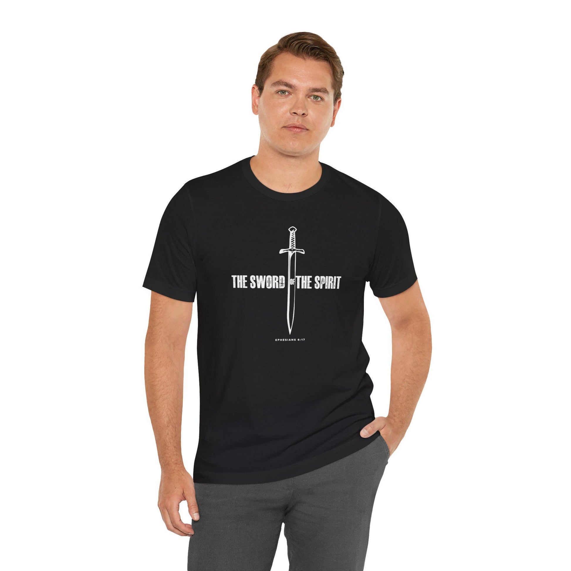 Christian Tshirt For Christian Men Women Short Sleeve Tee, Christian Apparel Bible Verse The Sword of the Spirit Scripture Graphic Tee