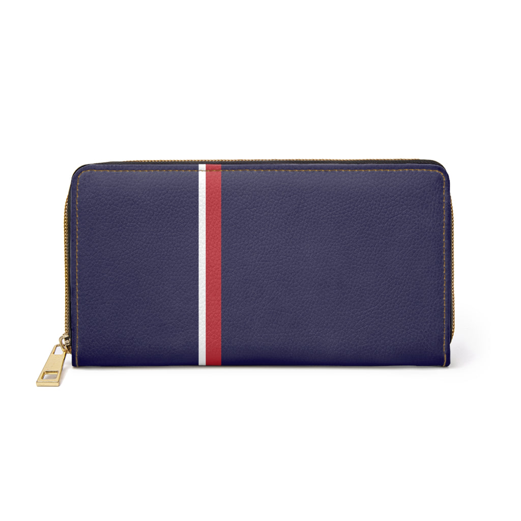 Navy Stripe Zipper Wallet Stylish Clutch, Gifts for Her, Everyday Organizer, Travel Accessory, Modern Purse