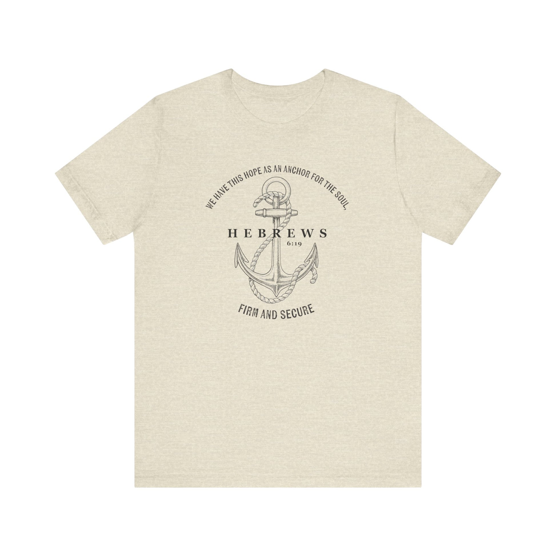 Faith-Inspired Unisex Anchor Tee Hebrews 6:19 Bible Verse Christian Shirt Bible Verse T-Shirt, Religious Outfit Christian Jesus Shirt Religious Gift Shirt