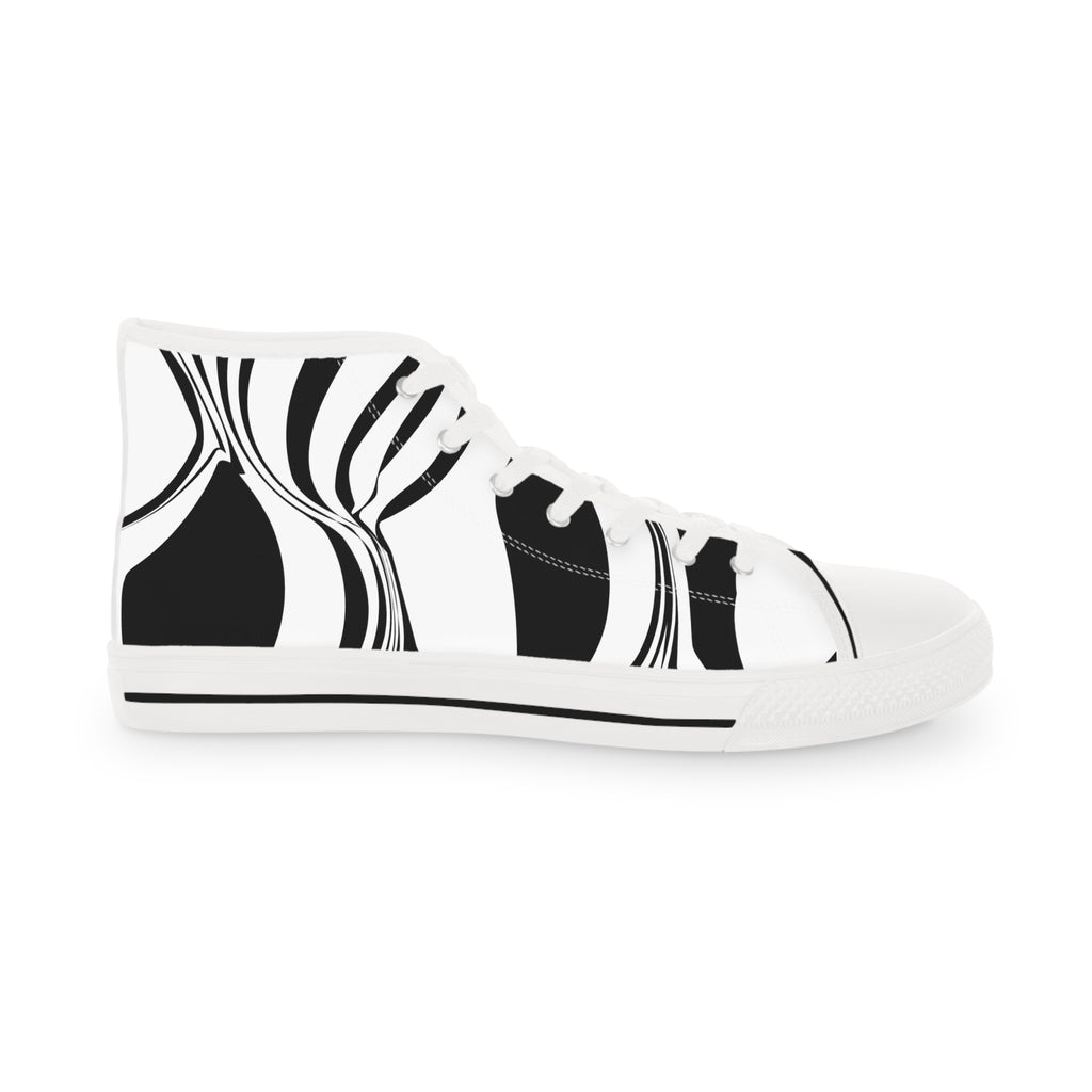 Mens Designer and Stylish Black and White High Top Sneakers for Men