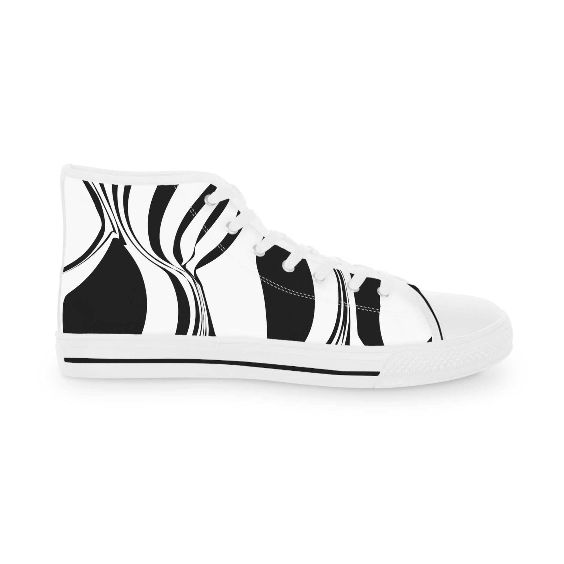 Mens Designer and Stylish Black and White High Top Sneakers for Men