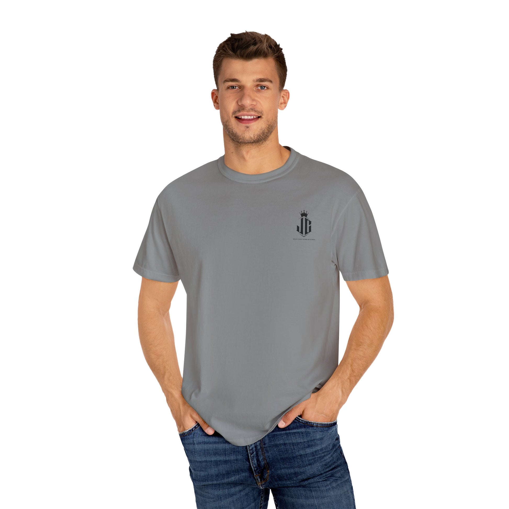 Unisex Garment-Dyed T-Shirt - Jesus Christ King of Kings Design Jesus Christ King of Kings T-Shirt | Faith-Based Unisex Apparel