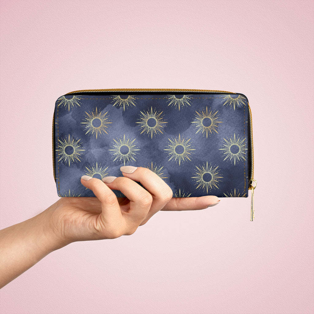Celestial Pattern Zipper Wallet, Starry Wallet, Coin Purse, Unique Gift for Her, Cosmic Accessories, Travel Organizer