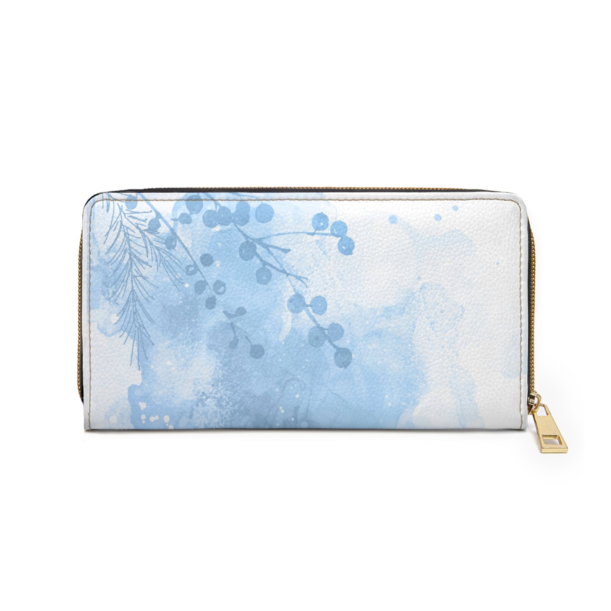 Watercolor Blue Zipper Wallet, Stylish Purse for Fashion Lovers, Ideal for Gifts, Travel, Everyday Use, Womens Accessories