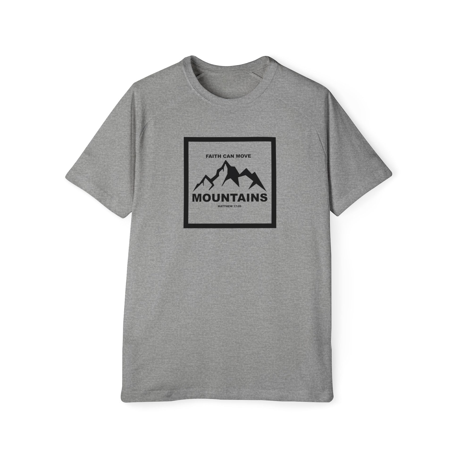 Men's Raglan T-Shirt Religious Faith Can Move Mountains - Inspirational Graphic Tee Christian Tee Mom Dad Gift