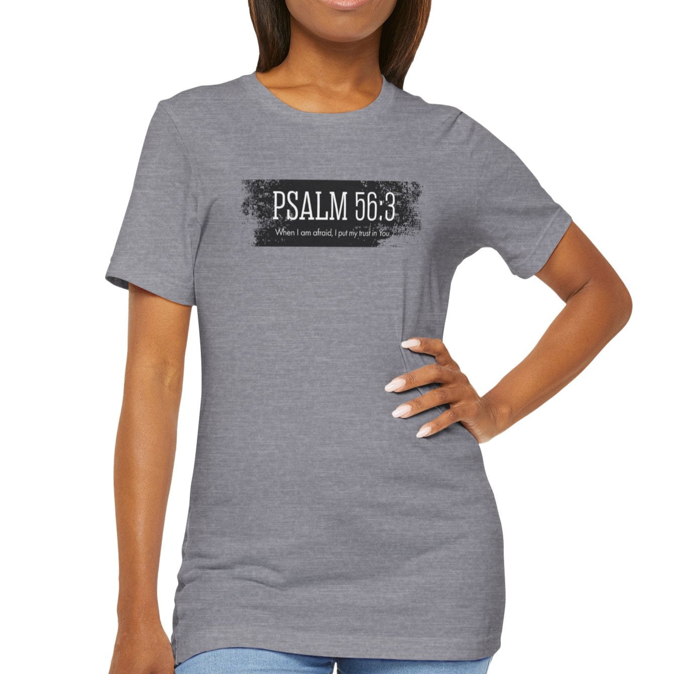 Inspirational Psalm 56:3 Unisex Soft Short Sleeve Tee For Gift Bible Verse Shirt Tee