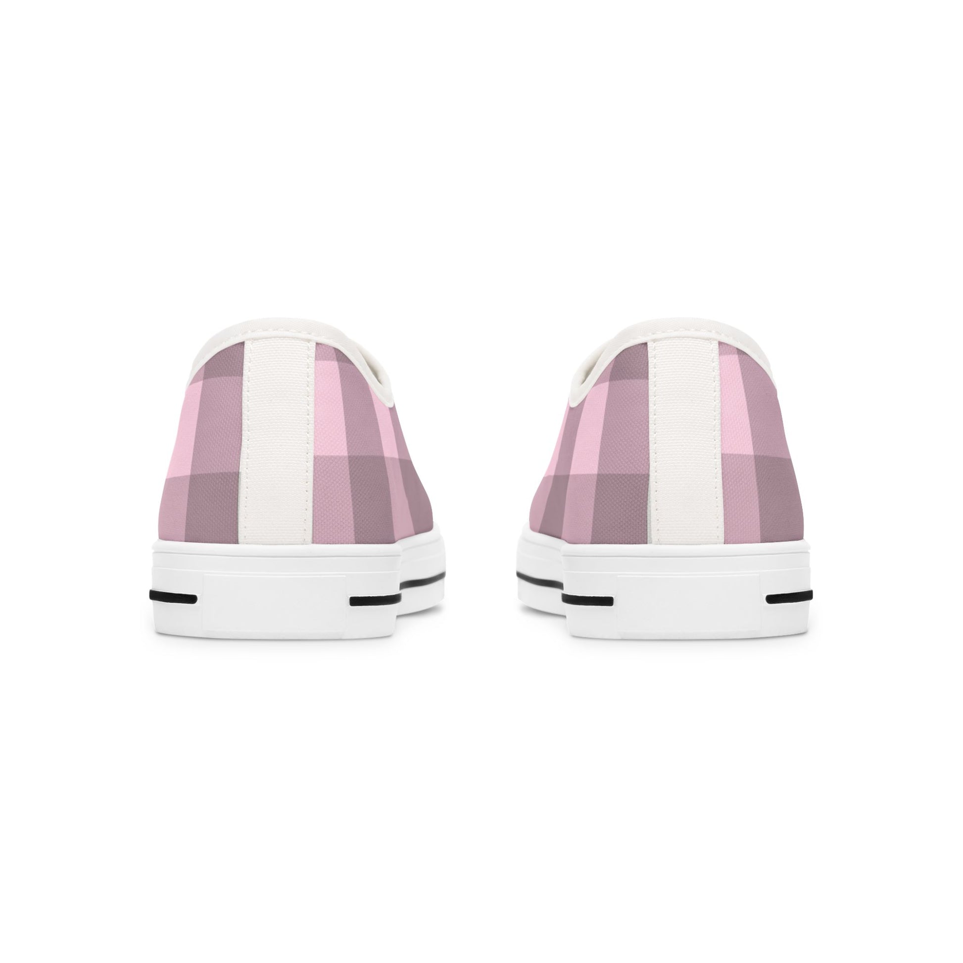 Chic Pink Plaid Women's Low Top Sneakers Stylish Everyday Footwear Chic Pink Plaid Low Top Sneakers for Women, Casual Wear Shoes, Boho Style Footwear, Perfect for Spring Outings, Retro Sneaker Trends. Limited stock available.