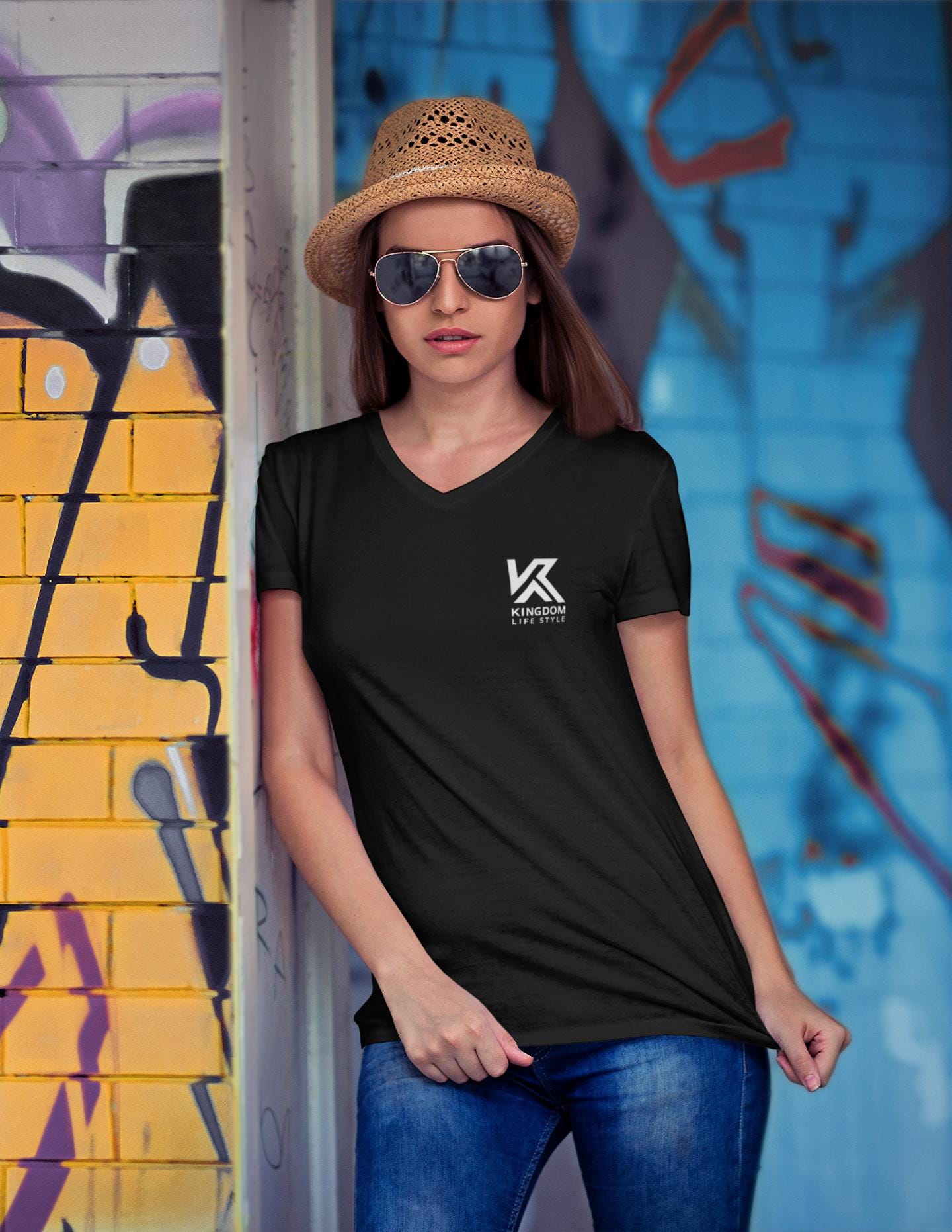 V Neck Tshirt For Christian Men Women Tee Black Short Sleeve V-Neck Religious Tee For Mom Dad Gift Inspirational t-shirts - A Kingdom Lifestyle