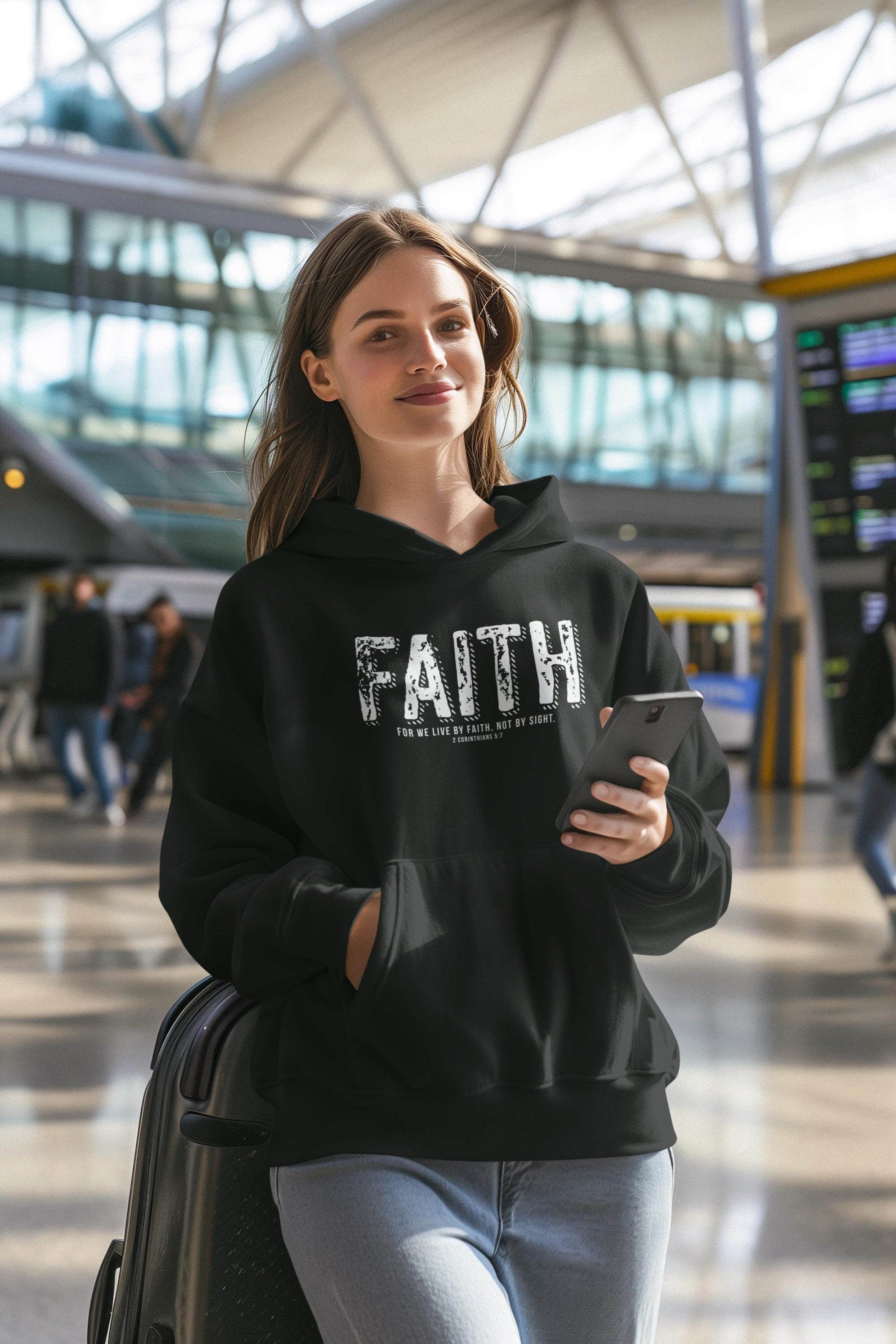 Christian Pullover Hoodie For Christian Men Women Pullover Hoodie Sweatshirt Christian Apparel For We Live By Faith Bible Verse