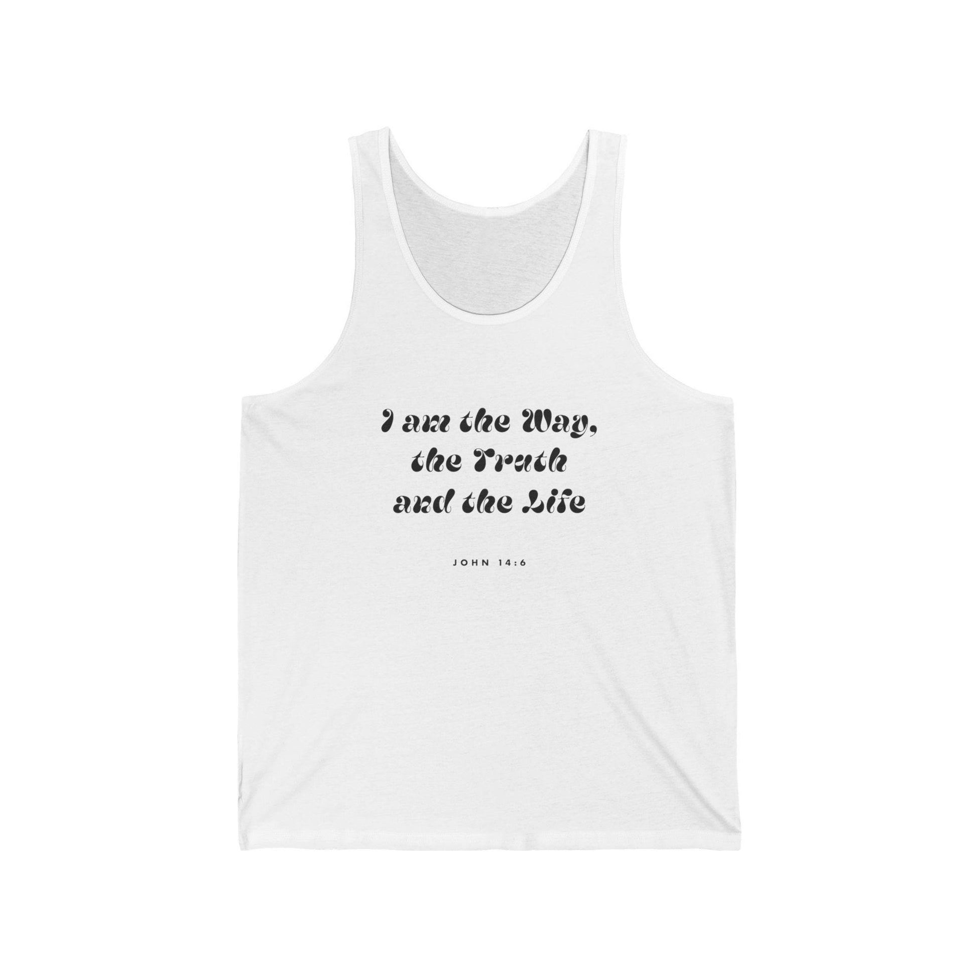 Inspirational Tank Top For Christian Men Women Bible Verse Tee I am The Way Truth And Life John 14:6 Scripture For Faith Tee Apparel