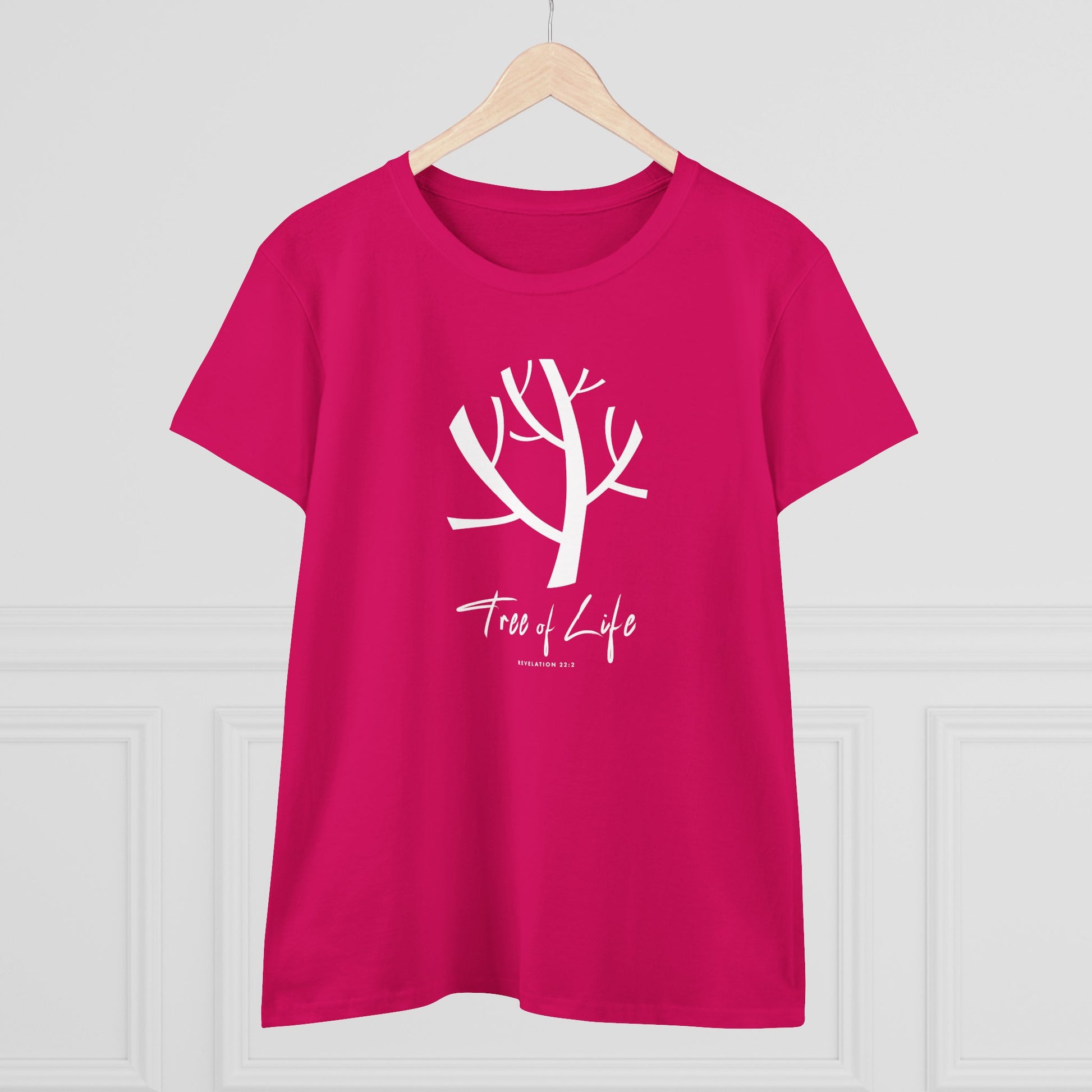 Women's Midweight Cotton Tee Scripture Tree of Life Tee For Her Religious Tshirt Birthday Gift