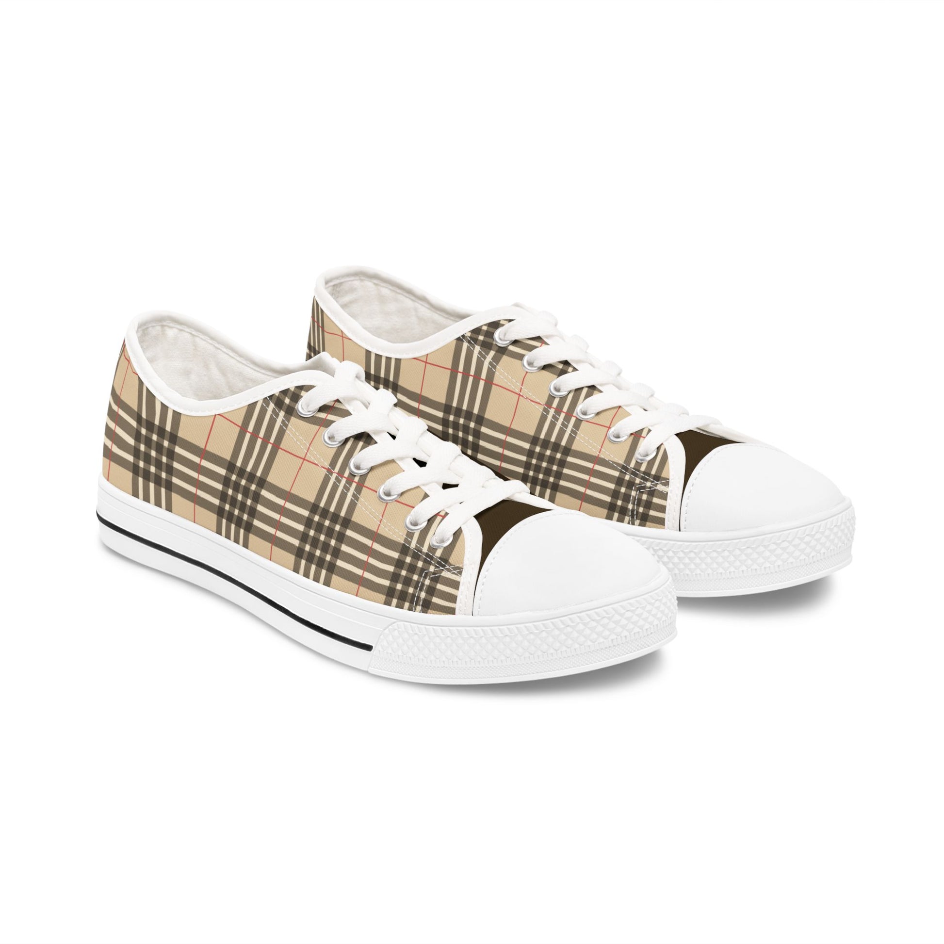 Stylish Women's Low Top Sneakers with Classic Plaid Design Women's Designer Soft Plaid Low Top Sneakers Womens Converse Sneakers Sneakers For Women Low Top Sneakers Canvas Lace Up Girls Ladies Flat. Limited stock available.
