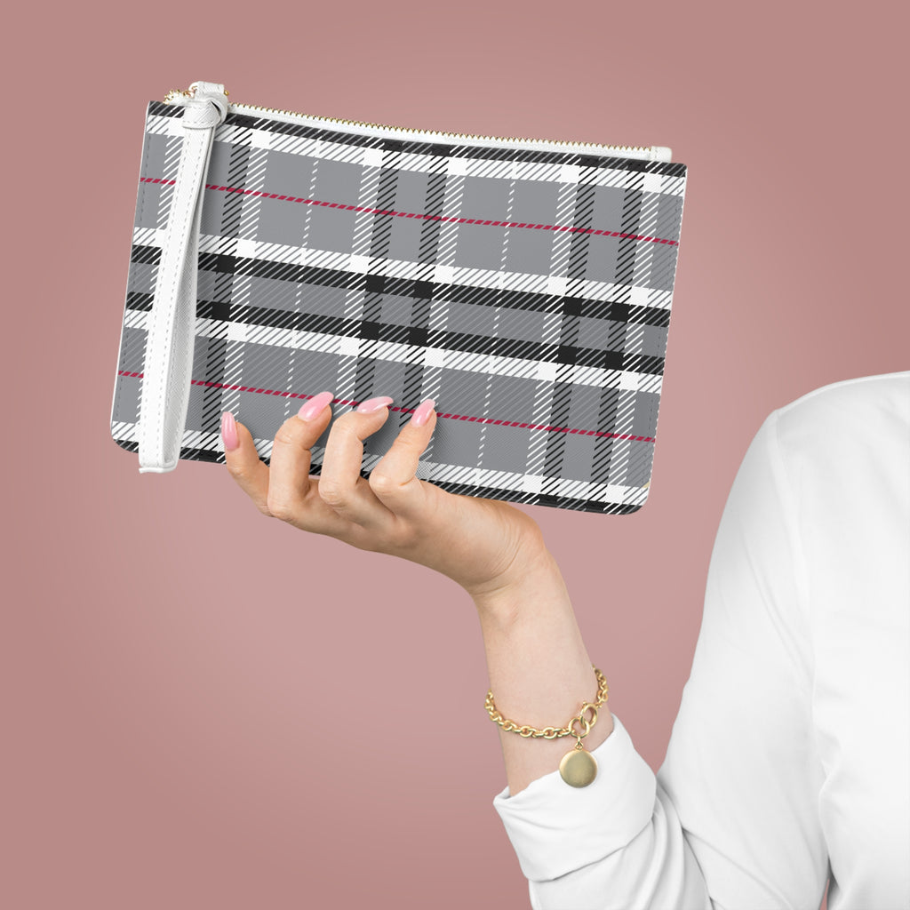 One of a kind Designer Black and White Plaid Clutch Bag  Gift For Her Clutch Bag Gift For Her Clutch Bag Gift For Birthday Coin Purse Gift for Her Best Friend Gift Chic Plaid Clutch Bag Stylish Design for Everyday & Special Occasions