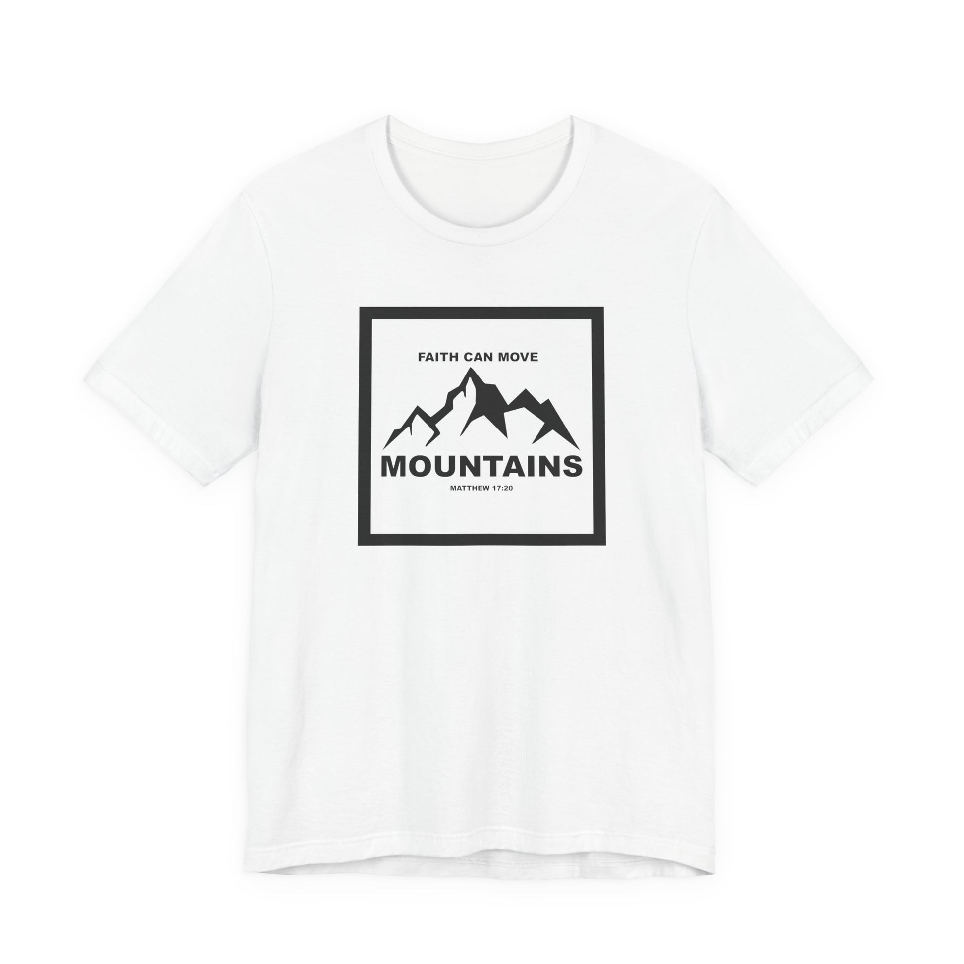 Christian Shirt Bible Verse T-Shirt Religious Outfit Jesus Shirt Inspirational Mountain Graphic Tee  Scripture Bible Verse "Faith Can Move Mountains" Tee For Her Him Gift
