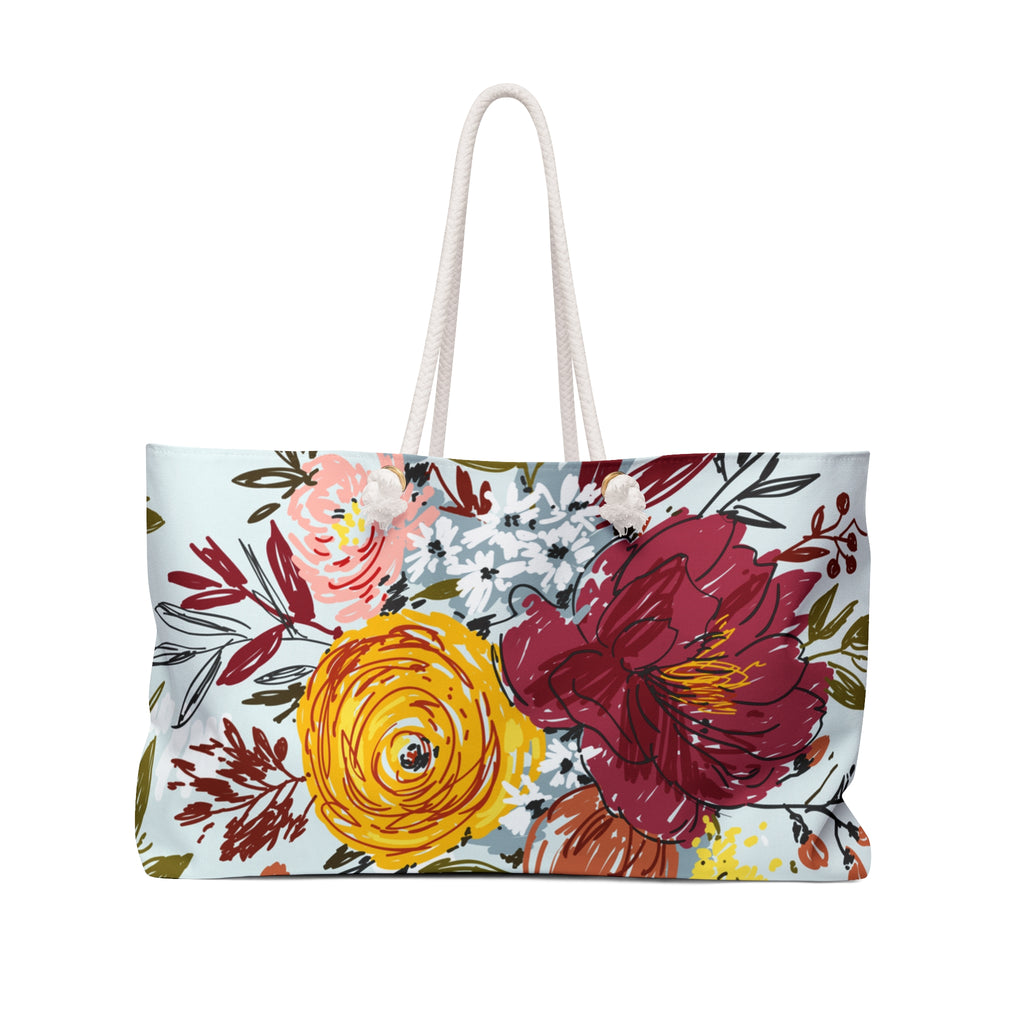 Spring Floral Weekender Bag Stylish Tote for Travel & Beach Days