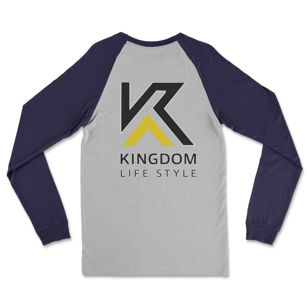 Kingdom Lifestyle Graphic BLK and GLD Spiritual clothing for Men Long Sleeve Shirt, Christian Apparel