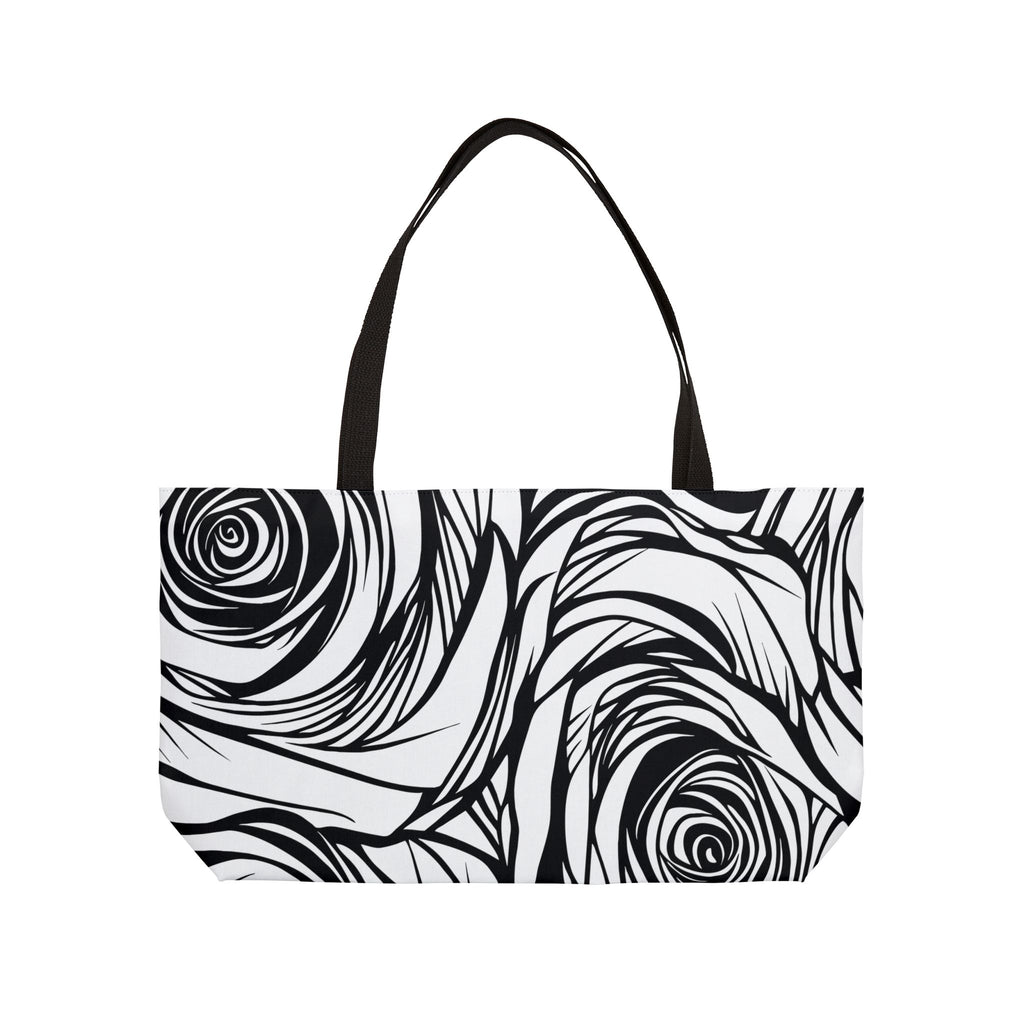 Chic Rose Pattern Weekender Tote Bag Perfect for Travel Beach Shopping or Gym Stylish Floral Design