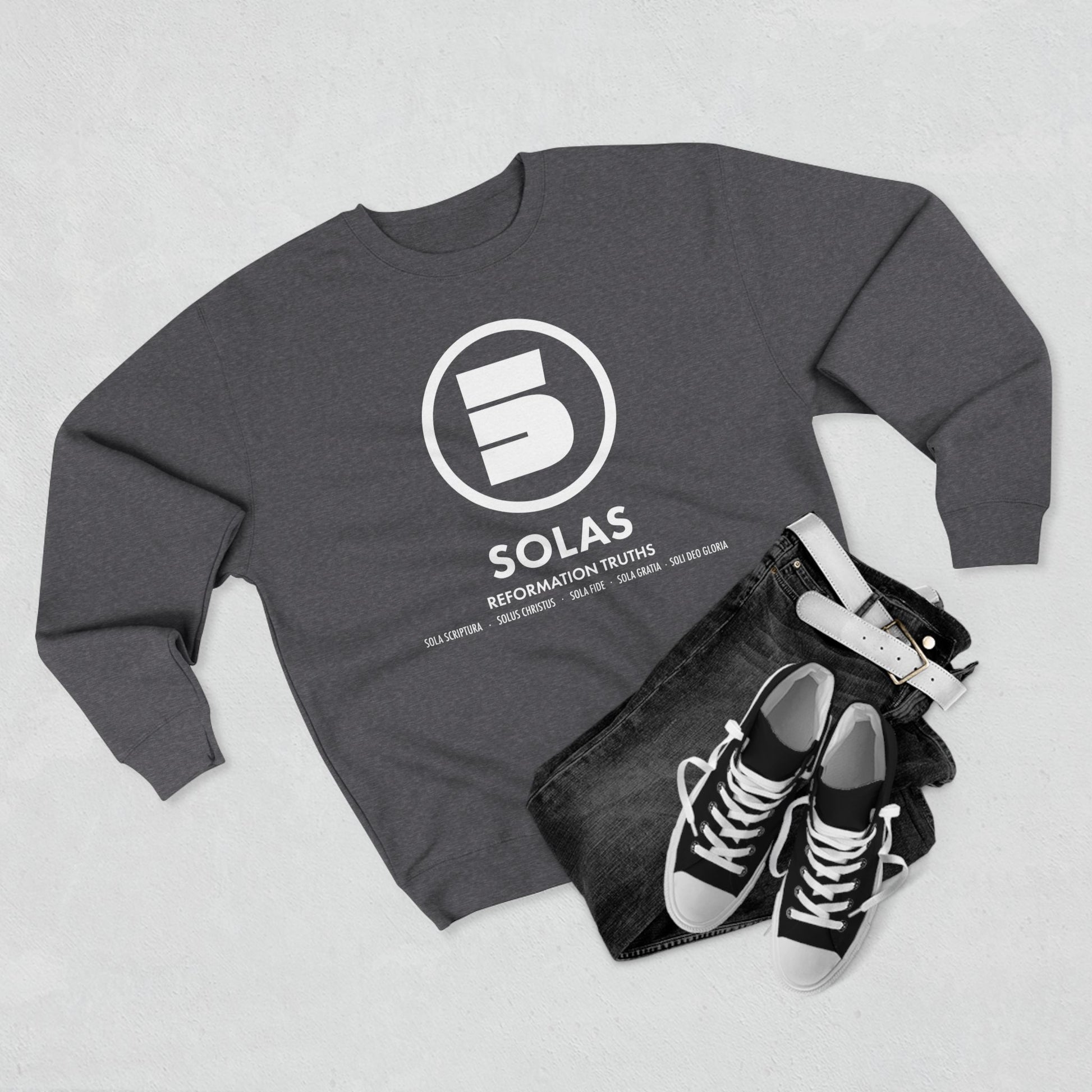 Sweatshirt Modern Design For Christian Men Women Crewneck Sweatshirt Clothing Design Apparel For Gift Men Women Five Solas Graphic
