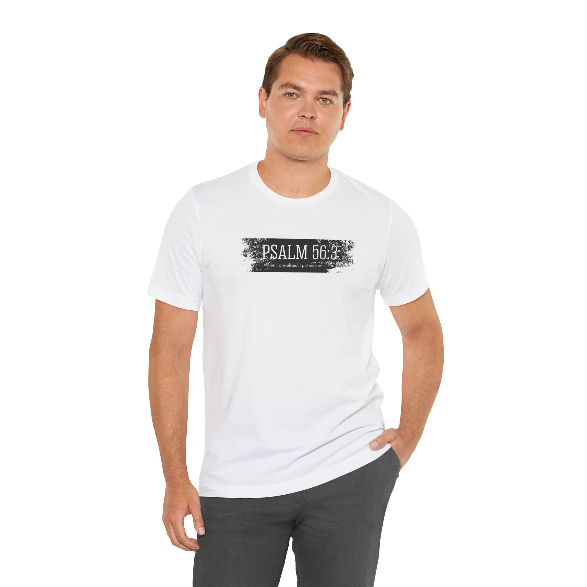 Inspirational Psalm 56:3 Unisex Soft Short Sleeve Tee For Gift Bible Verse Shirt Tee