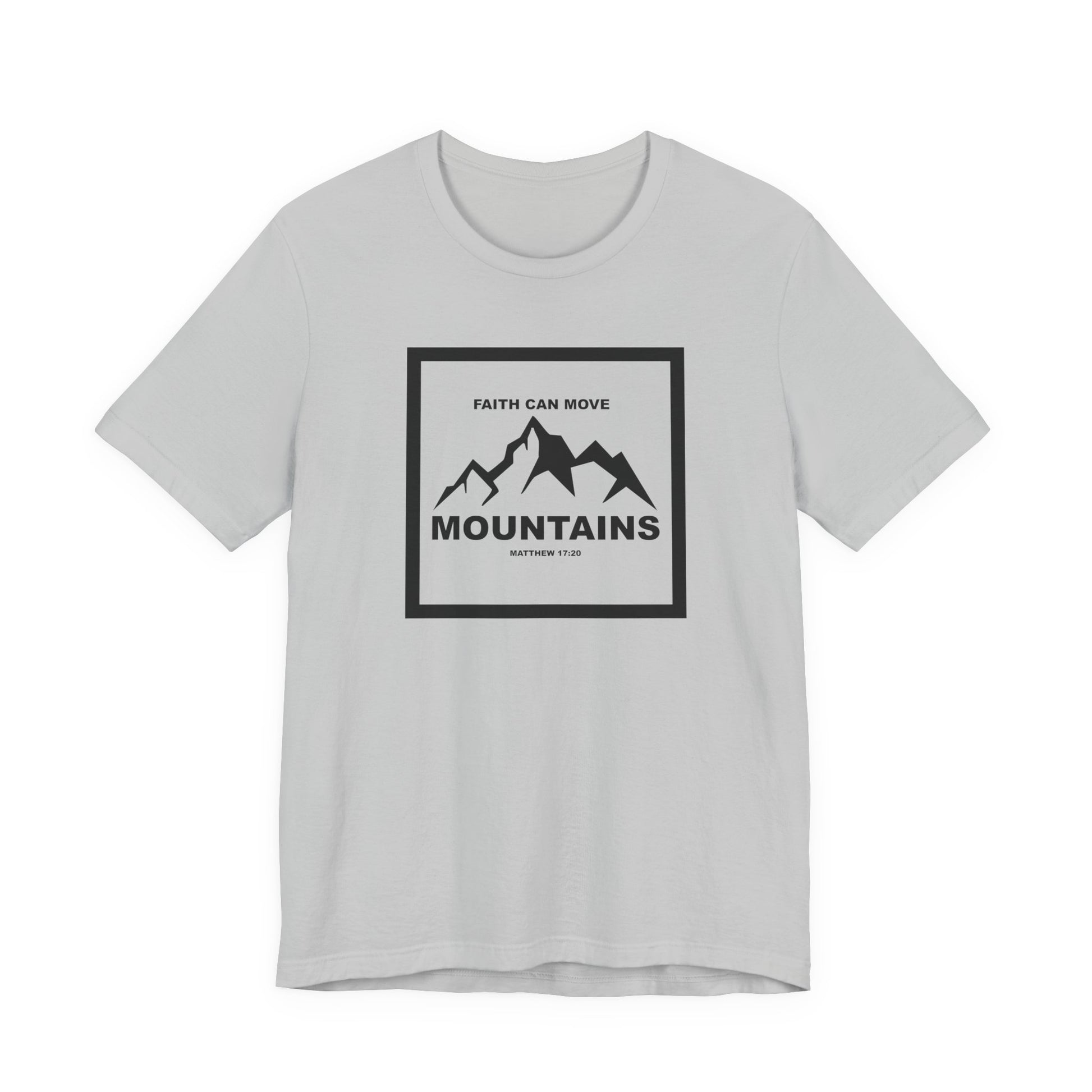 Christian Shirt Bible Verse T-Shirt Religious Outfit Jesus Shirt Inspirational Mountain Graphic Tee  Scripture Bible Verse "Faith Can Move Mountains" Tee For Her Him Gift