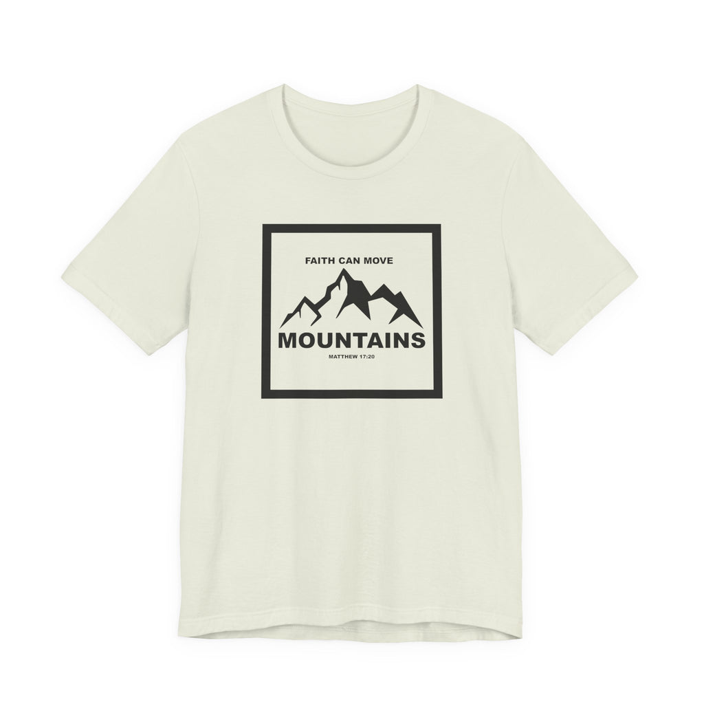Christian Shirt Bible Verse T-Shirt Religious Outfit Jesus Shirt Inspirational Mountain Graphic Tee  Scripture Bible Verse "Faith Can Move Mountains" Tee For Her Him Gift