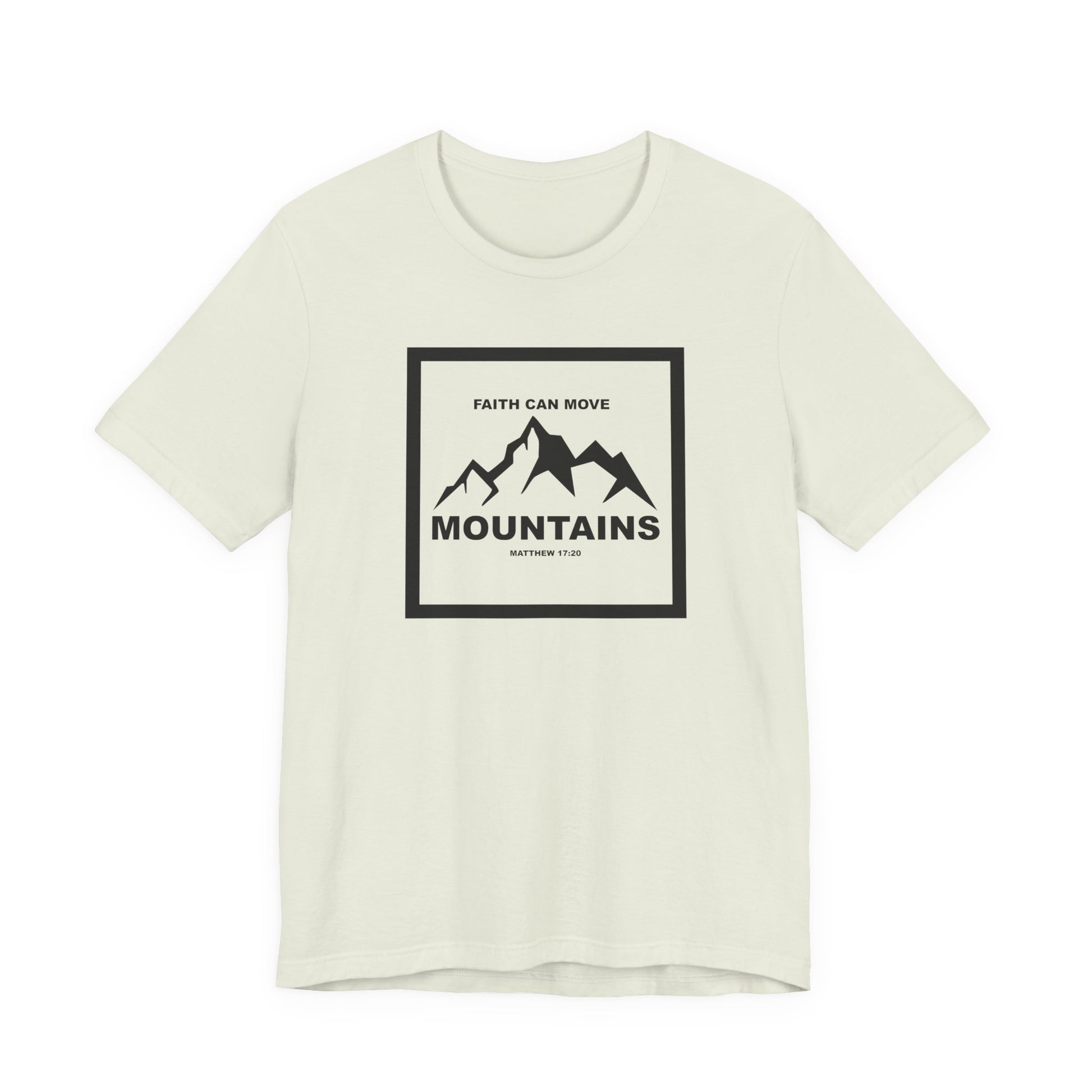 Christian Shirt Bible Verse T-Shirt Religious Outfit Jesus Shirt Inspirational Mountain Graphic Tee  Scripture Bible Verse "Faith Can Move Mountains" Tee For Her Him Gift