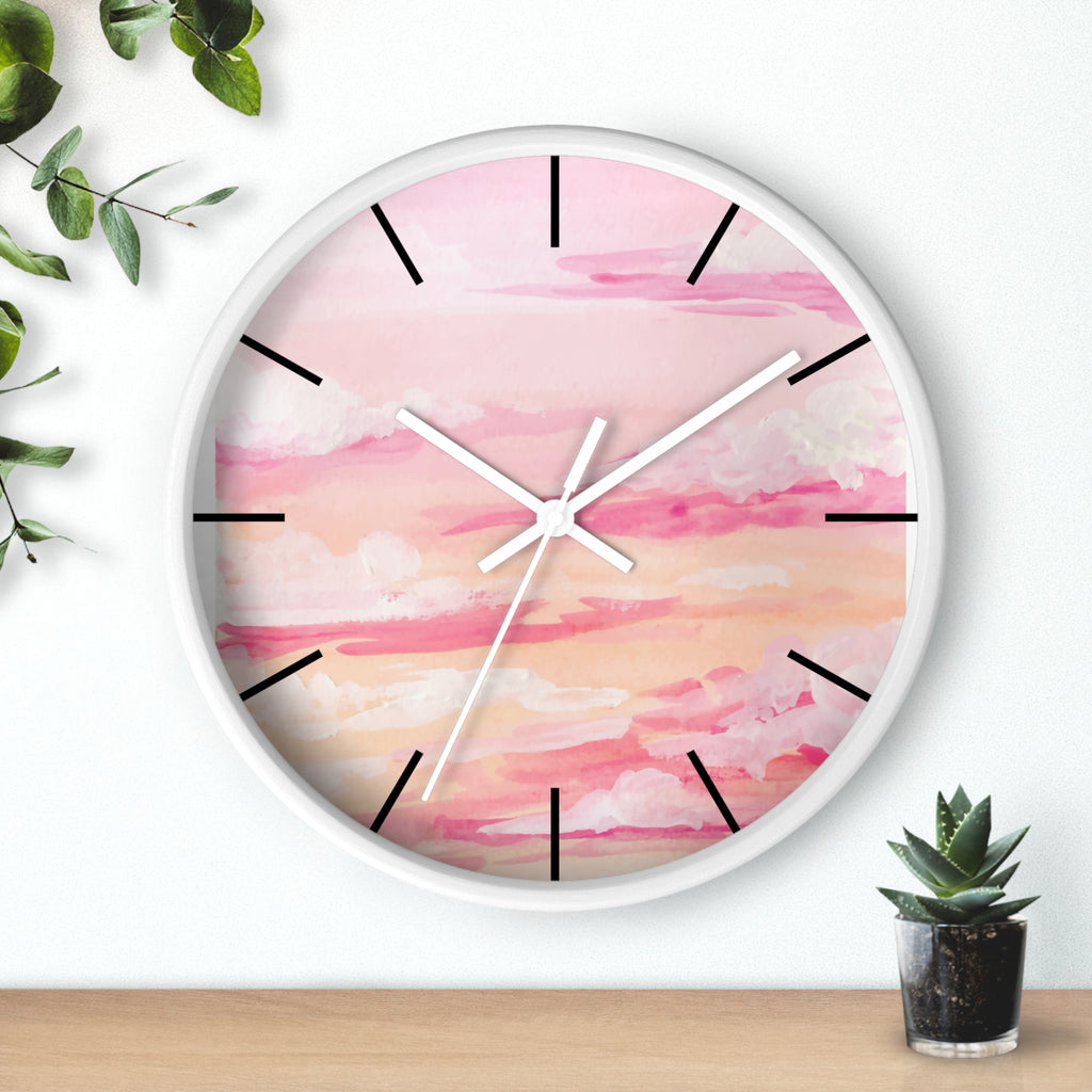 Pastel Sunset Wall Clock - Serene Home Decor for Relaxed Living