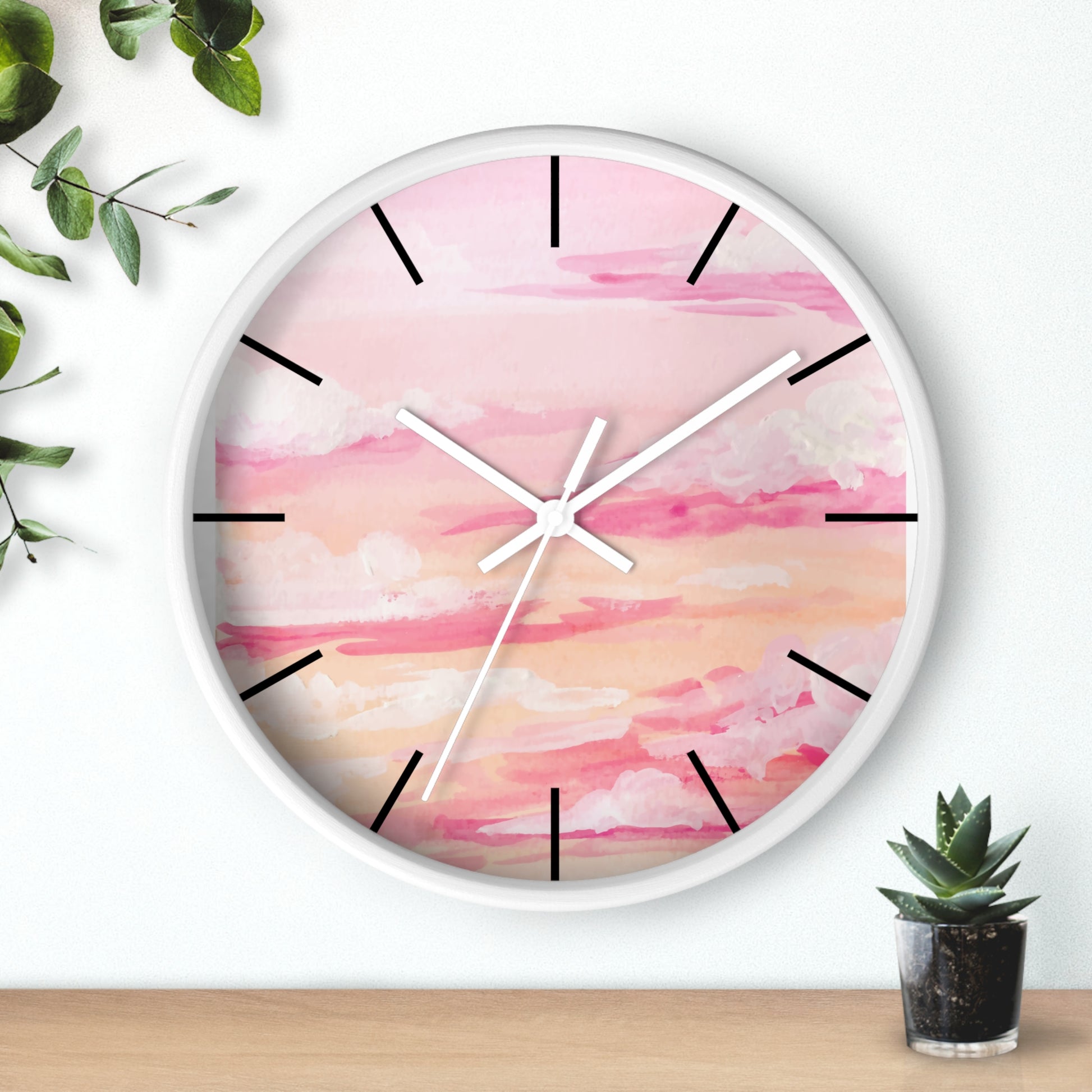 Pastel Sunset Wall Clock - Serene Home Decor for Relaxed Living