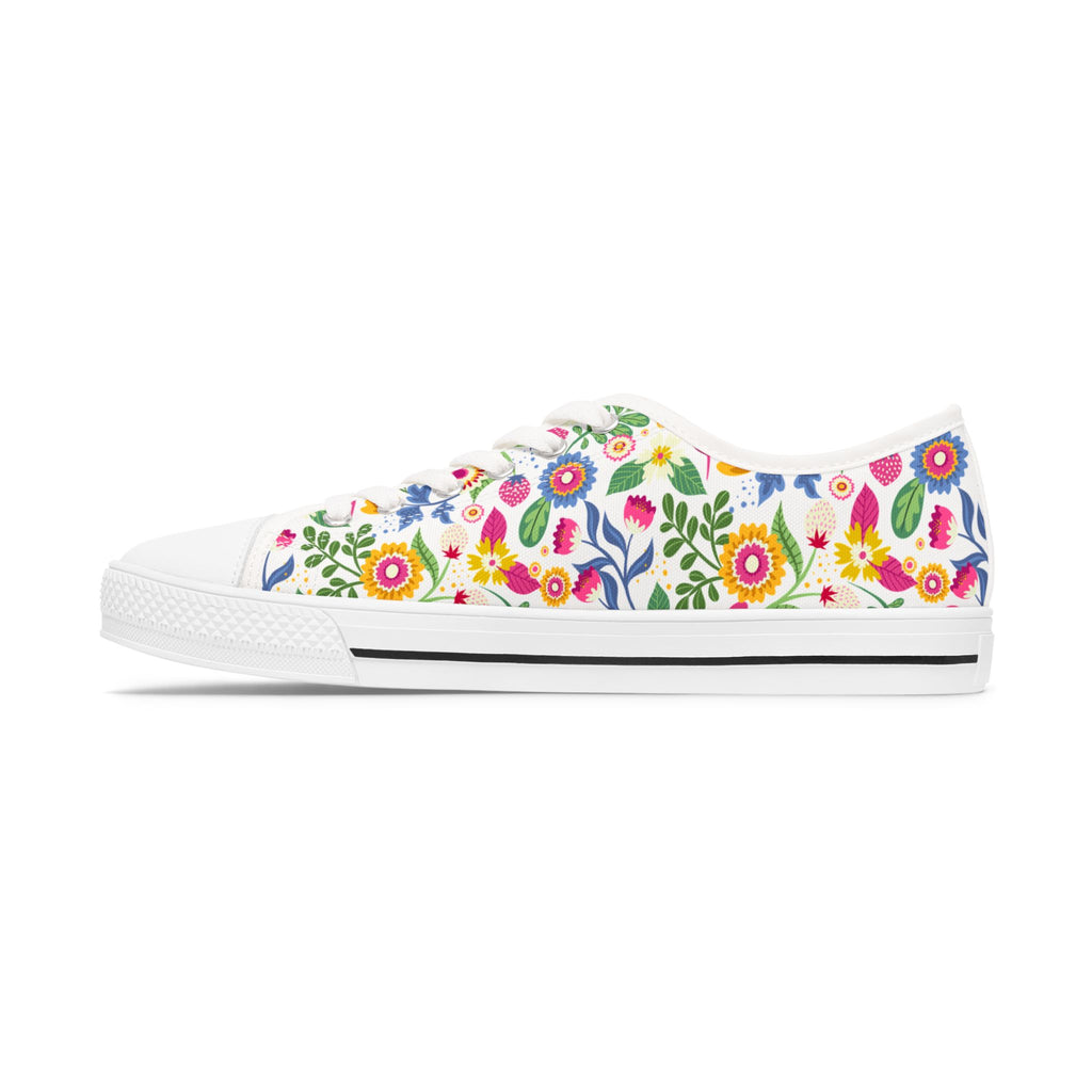 Women's Designer Floral Sneakers Women's Low Top Sneakers Gift For Womens Converse Sneakers Low Top Sneakers Canvas Lace Up Girls