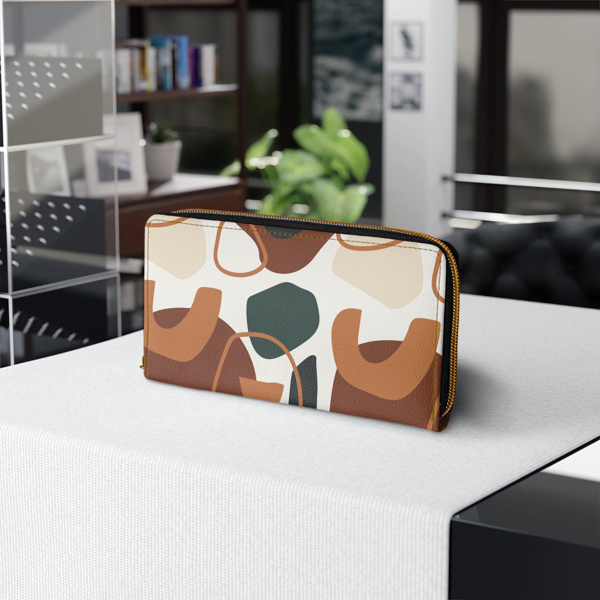 Modern Artistic Zipper Wallet Stylish Designer Purse Modern Clutch,Trendy Accessory for Fashion Lovers Unique Gift Idea for Her Everyday Use
