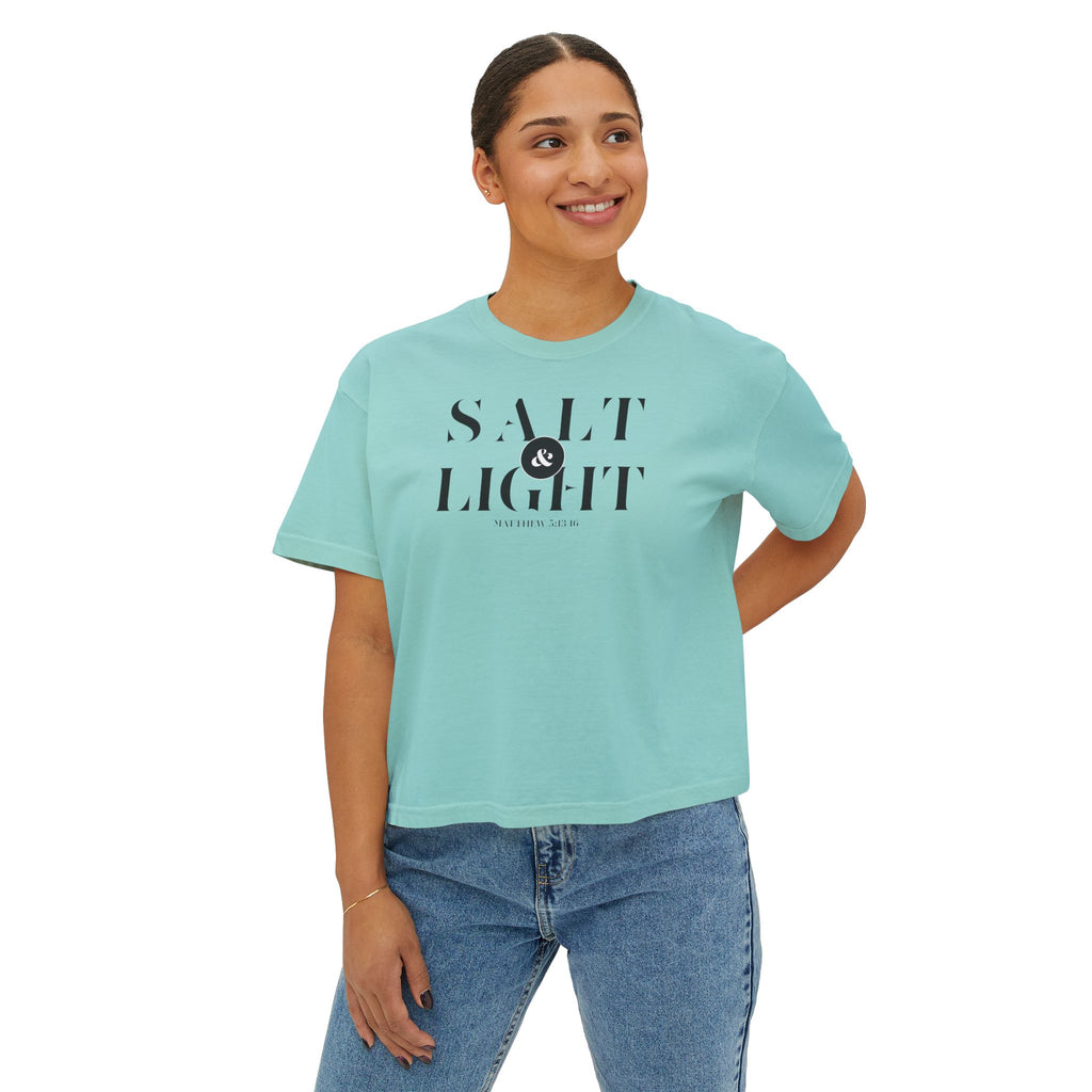 T-shirt Salt and Light Bible Verse T Shirt Christian Apparel Religious Gift Shirt Faith Shirt Clothing Gift For Friend Boxy Tee - Salt & Light Scripture Tee