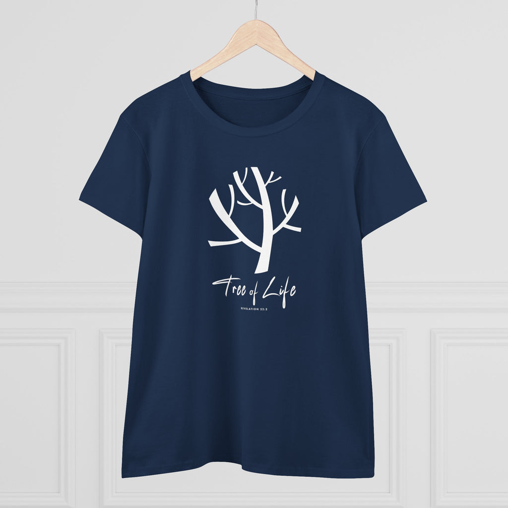 Women's Midweight Cotton Tee Scripture Tree of Life Tee For Her Religious Tshirt Birthday Gift