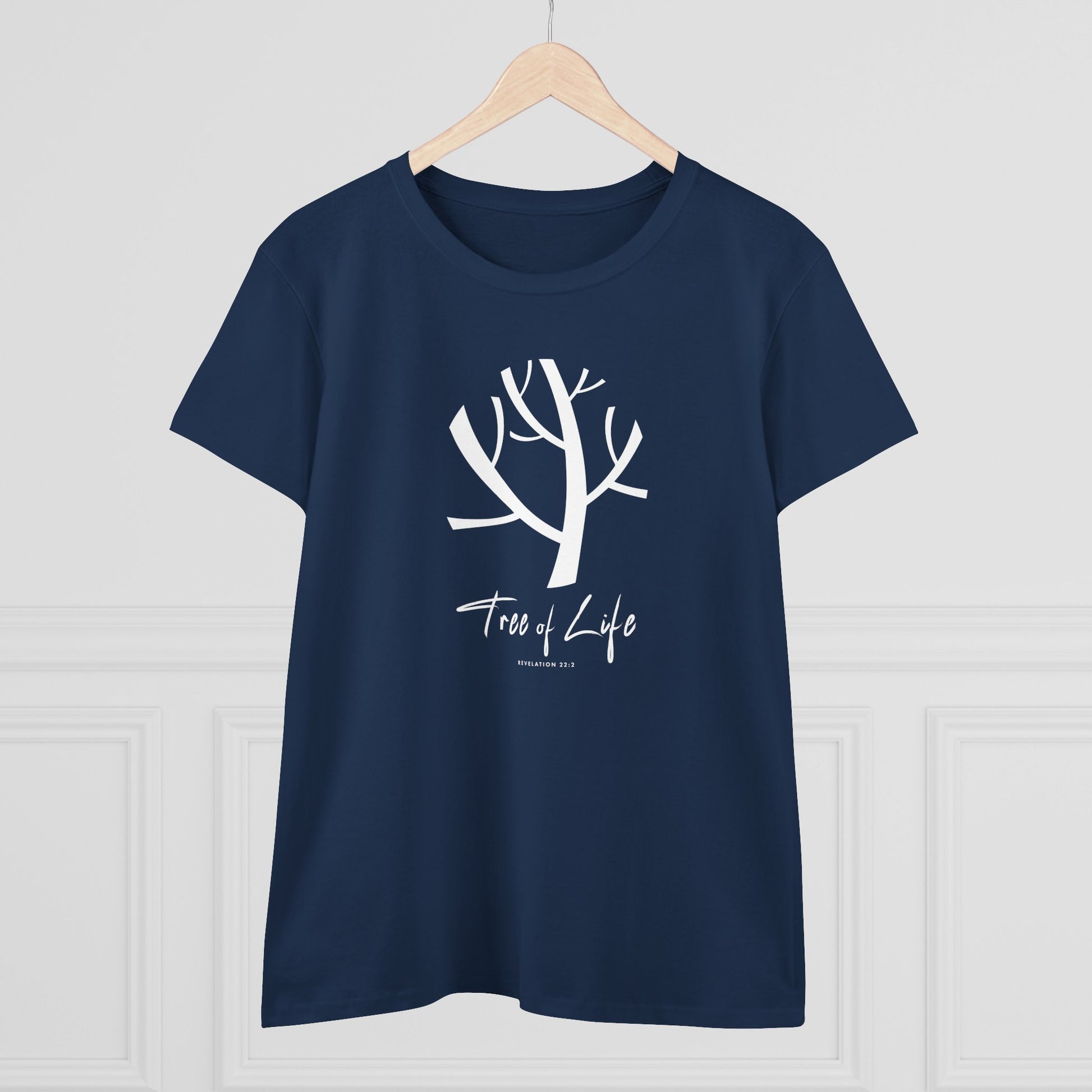 Women's Midweight Cotton Tee Scripture Tree of Life Tee For Her Religious Tshirt Birthday Gift