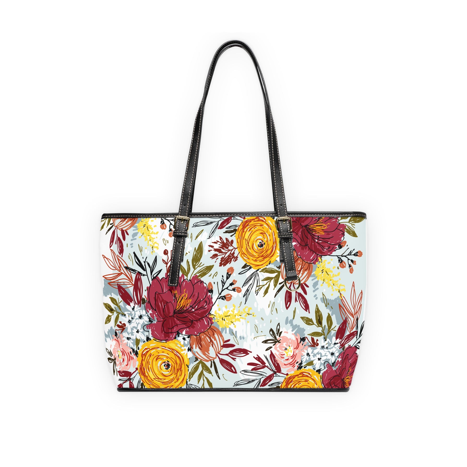 Spring Floral Weekender Tote Bag Perfect for Travel & Everyday Use Floral Bag Chic for Every Occasion Floral Elegant Flower Weekend Bag, Women's Gift, Travel Bag, Floral Print Accessory Floral PU Leather Shoulder Bag Stylish Tote for Every Occasion