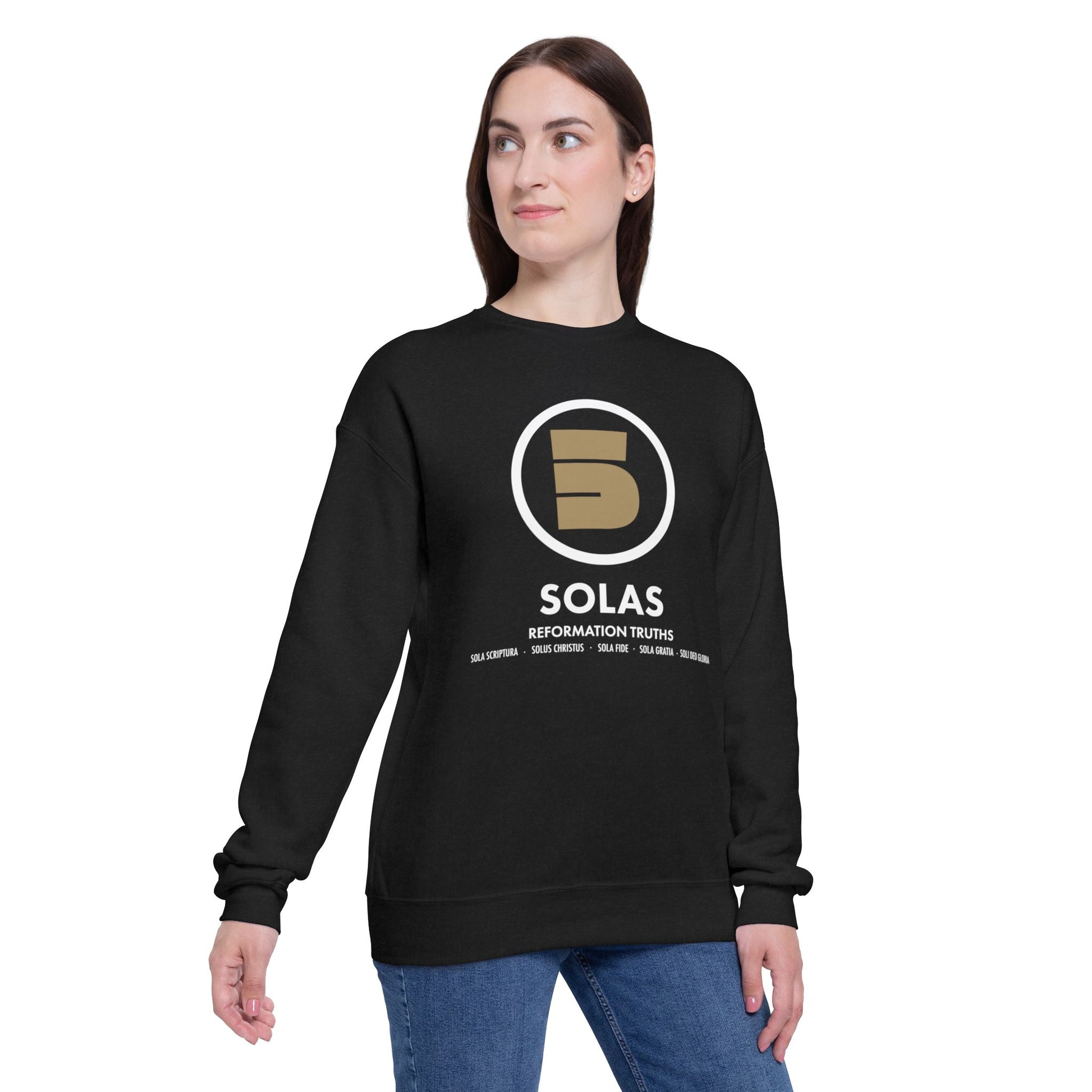 Christian Sweatshirt For Christian Men Women Gift Drop Shoulder Sweatshirt Apparel Clothing Christian Mom Dad  bible 5- Solas Graphic Verse